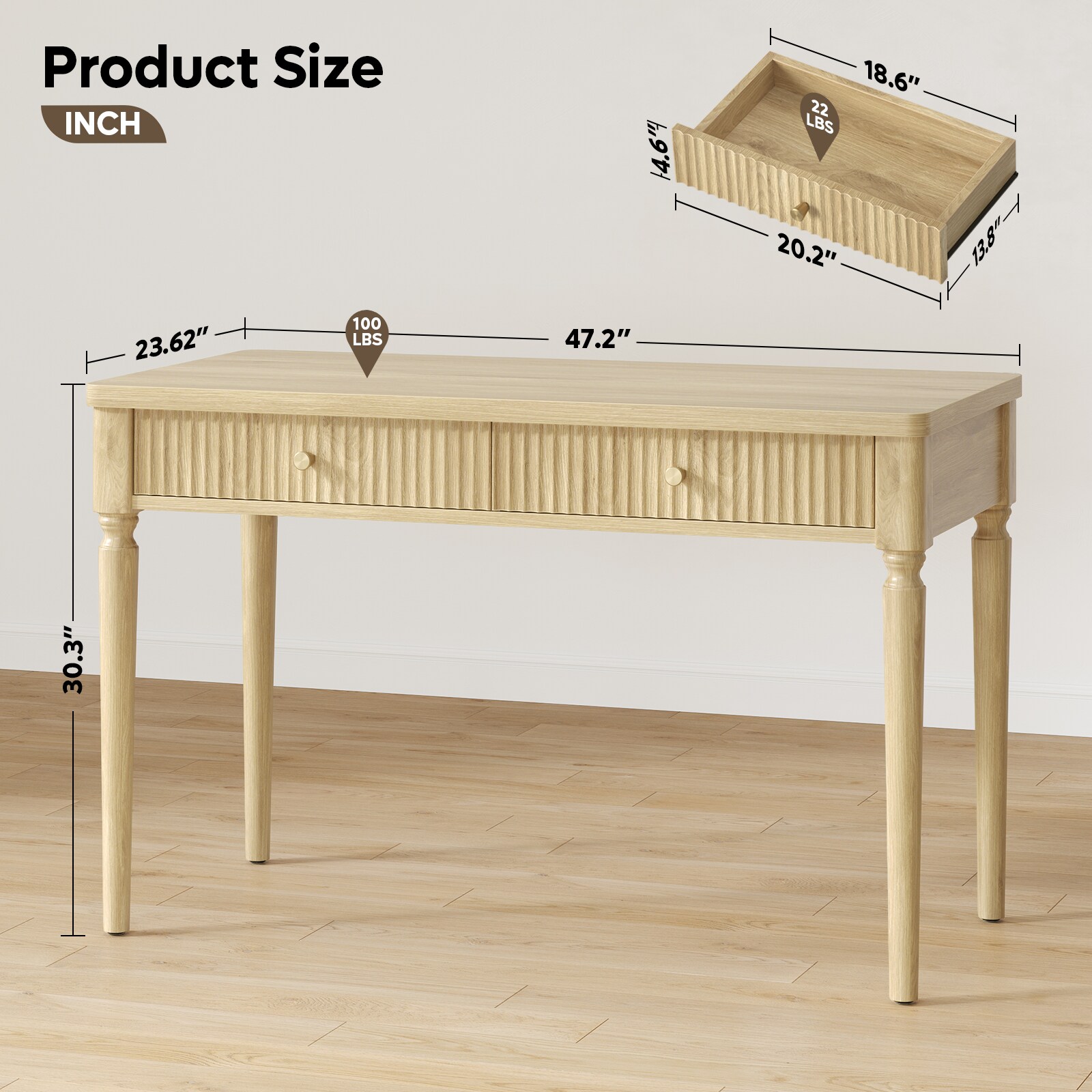 Bestier LOW-H109012A-LOG desks - View #4