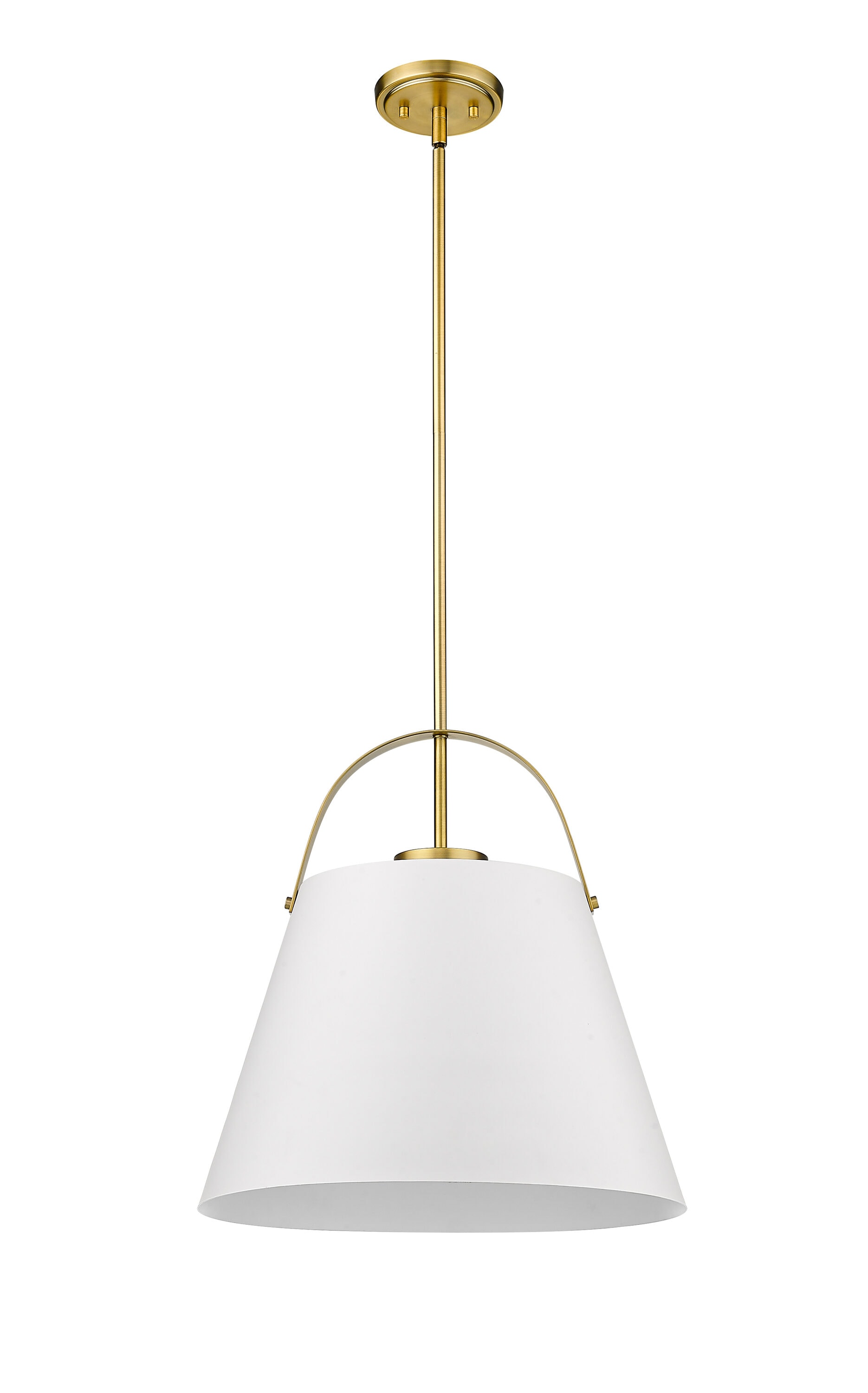 Matte Black and Glass 18" Industrial Pendant Light