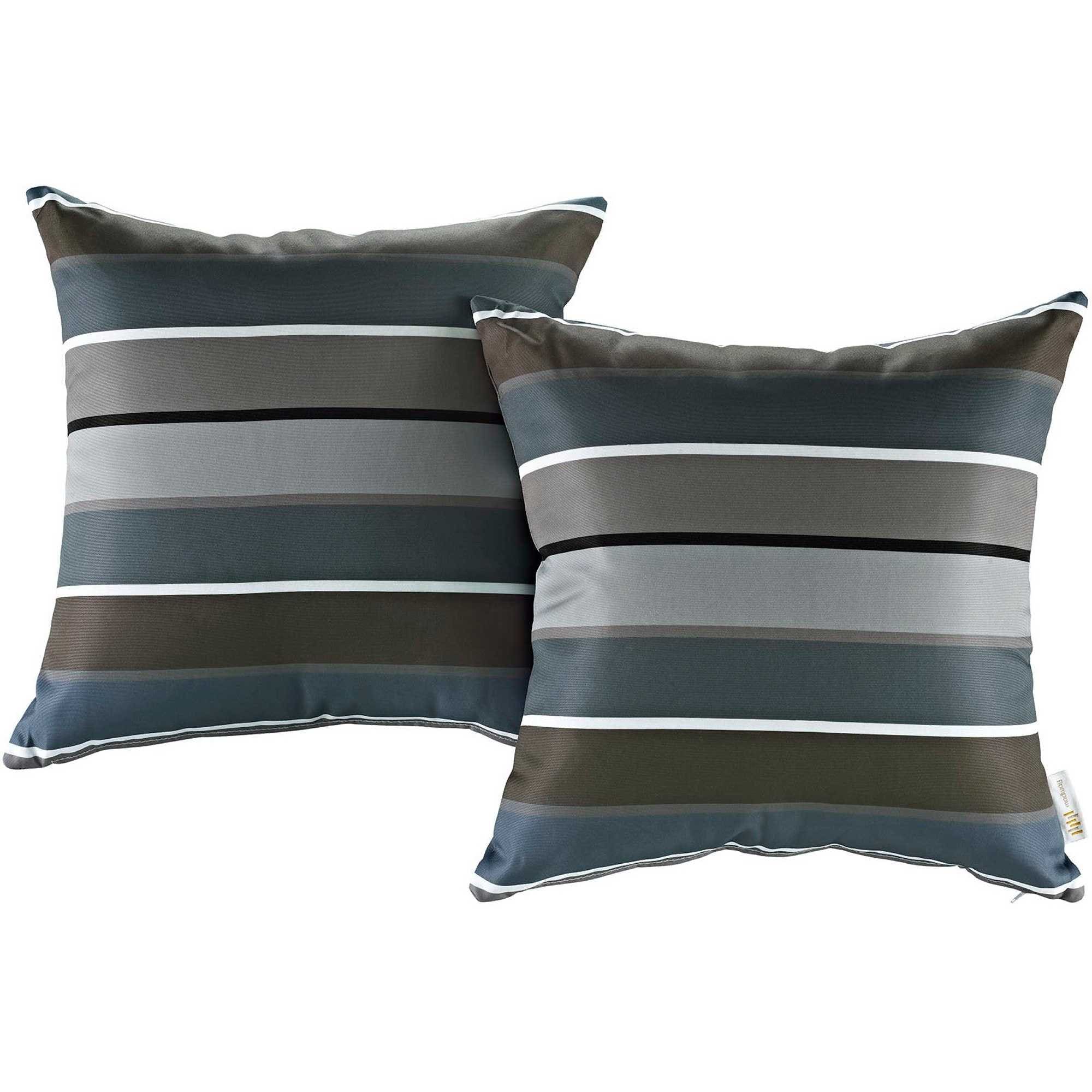   2 Piece Outdoor Patio Pillow Set in Stripe