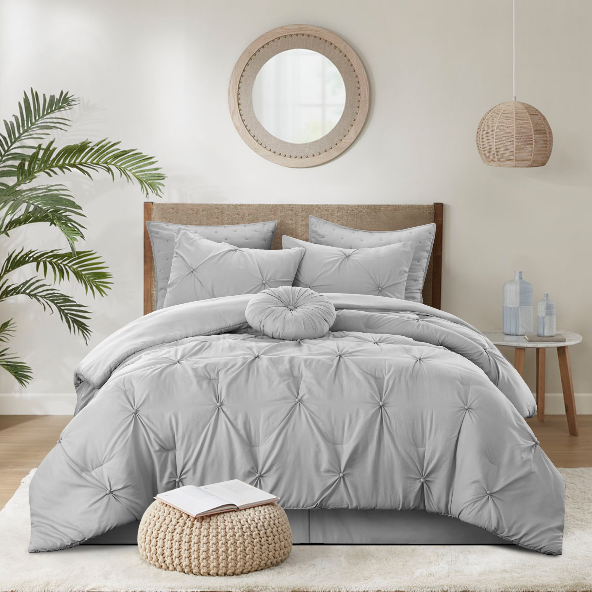 Grace Living Dixon Grey Solid Full/Queen Comforter (Polyester with  Polyester Fill) in the Comforters & Bedspreads department at