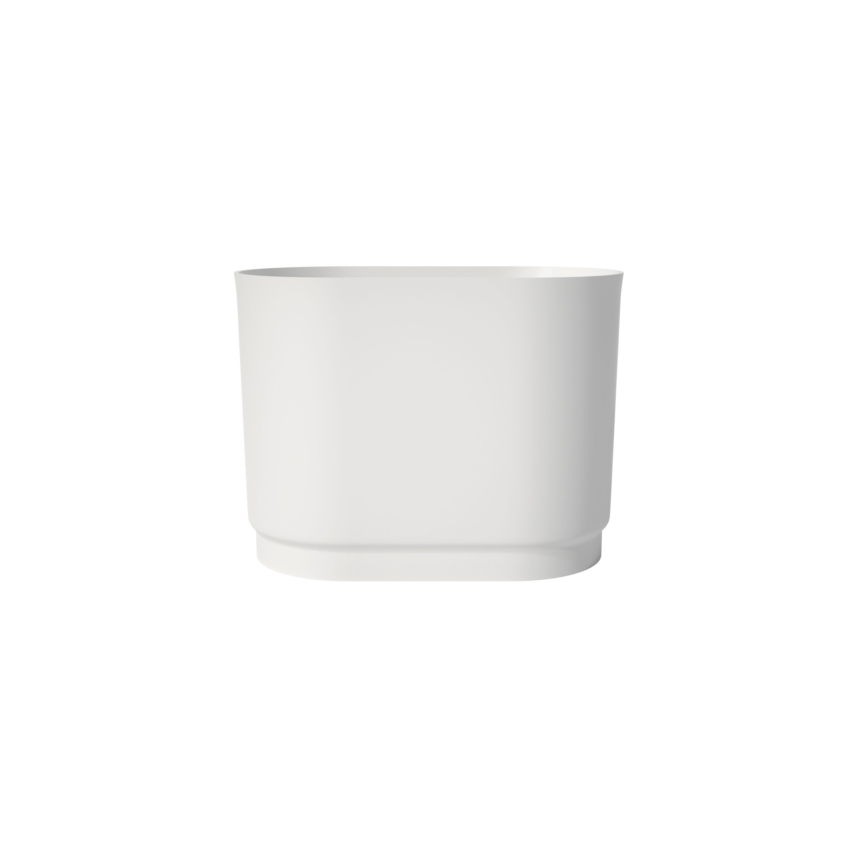 Vynxaria - 39-in Matte White Solid Surface Stone Resin Freestanding Soaking Bathtub