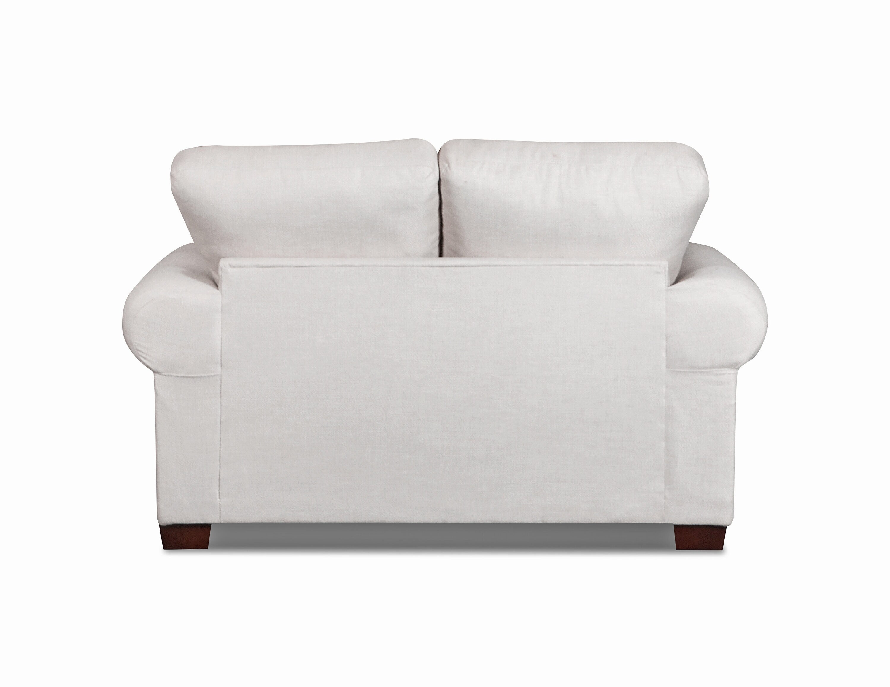 Pembroke Off-White and Blue Fabric Loveseat with Pillows