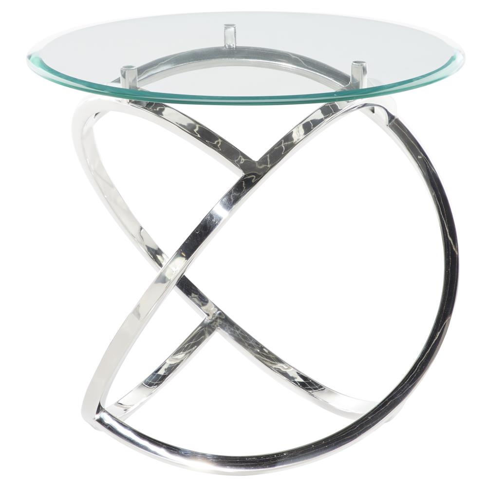 Venus Williams Silver Glass Round Modern End Table at Lowes.com