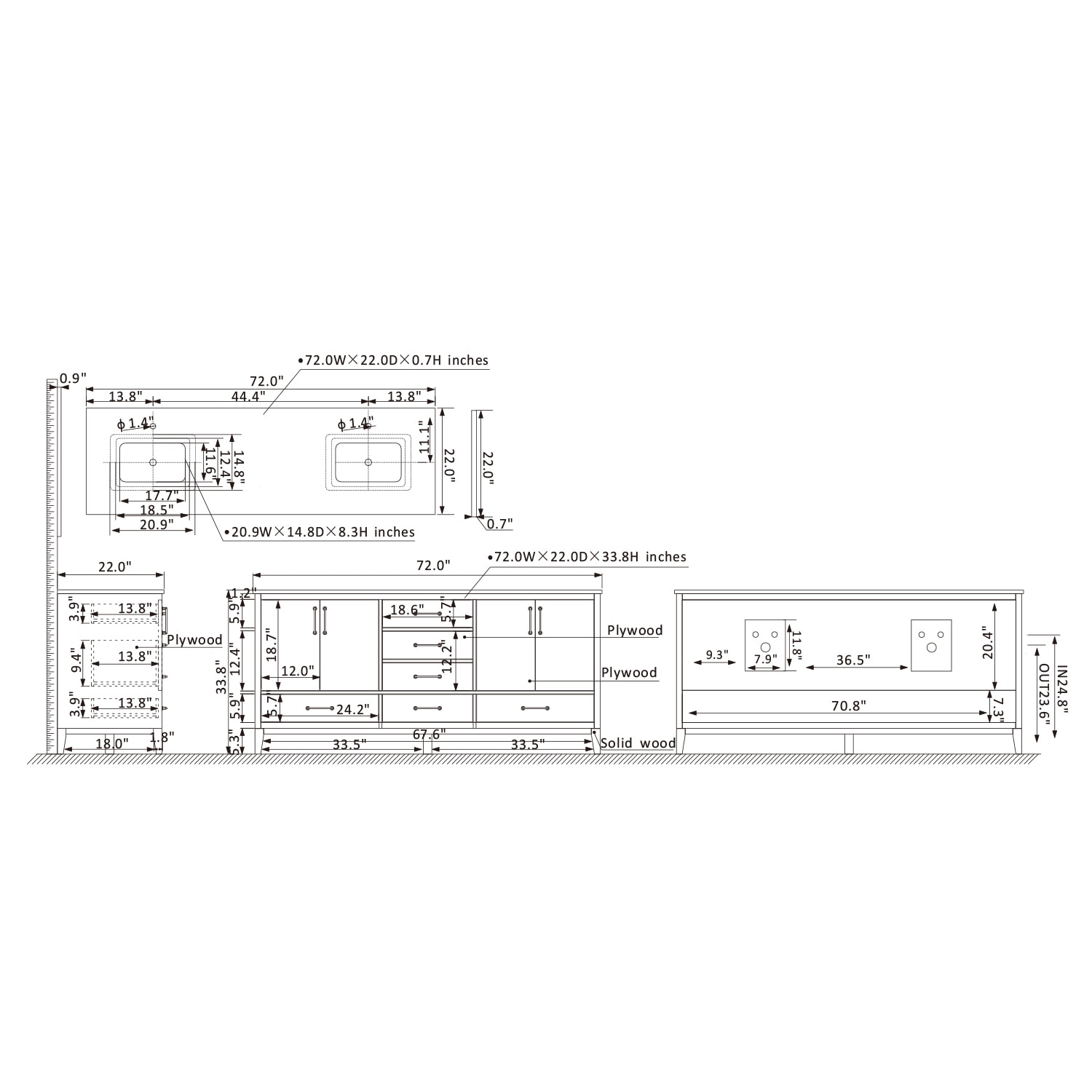 Altair 541072-RG-CA-NM Bath-Vanity-Combo - View #10