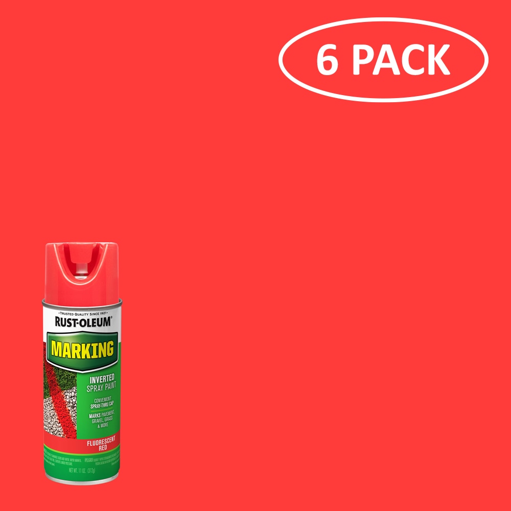 Rust-Oleum 1991830SOS Specialty 6 -Pack Fluorescent Red Oil-based Marking paint ( Spray can )