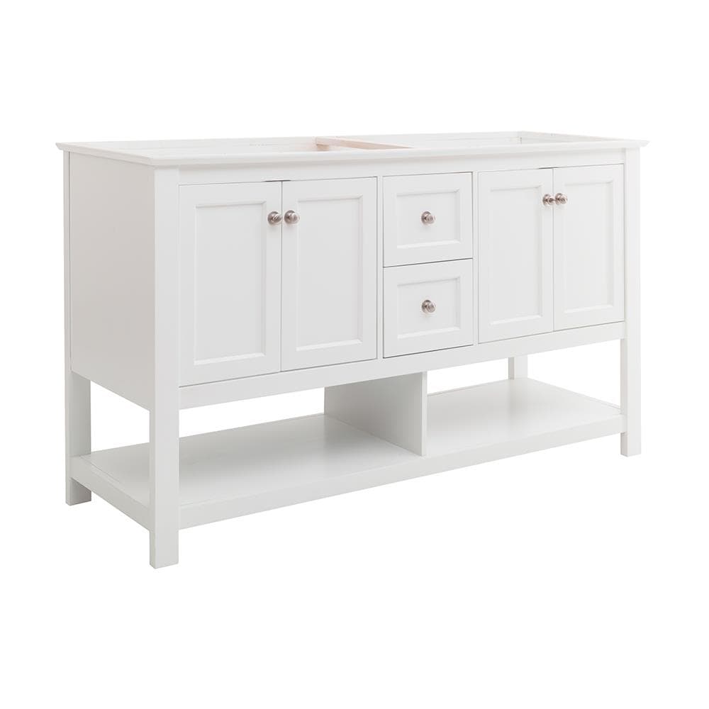 Fresca FCB2360WH-D Manchester 60-in White Bathroom Vanity Base Cabinet without Top