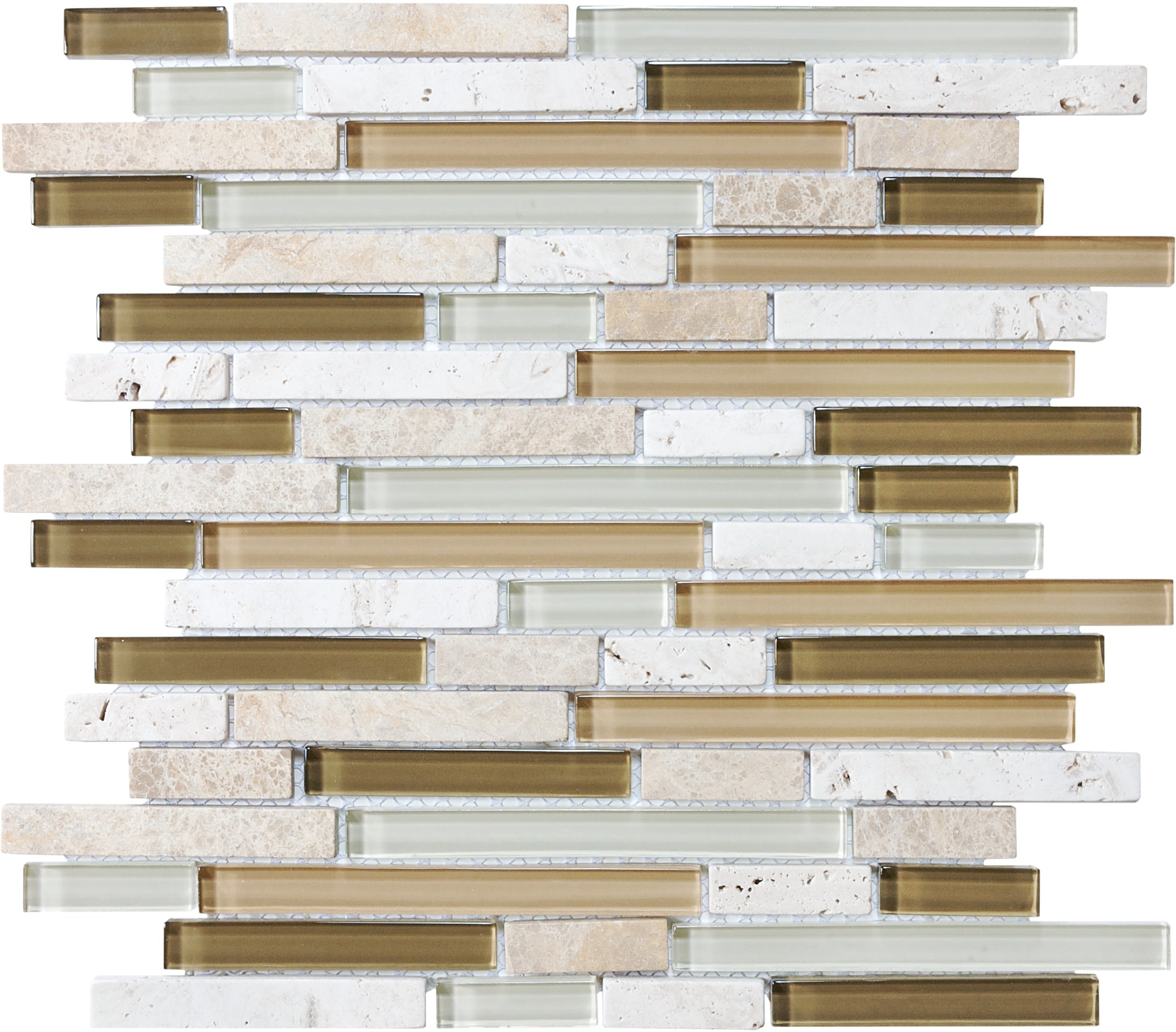 Anatolia 3001-0119-0 Bamboo 12-in x 12-in Glossy Glass Subway Mosaic Wall Tile (10-sq. ft/ Carton)