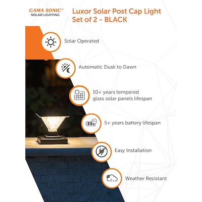 Gama Sonic 2-Pack Premier 36x Brighter (43.2-Lumen) 1-Watt Black Solar LED Path Light Gama Sonic 2-Pack Premier 36x Brighter (43.2-Lumen) 1-Watt Black Solar LED Path Light