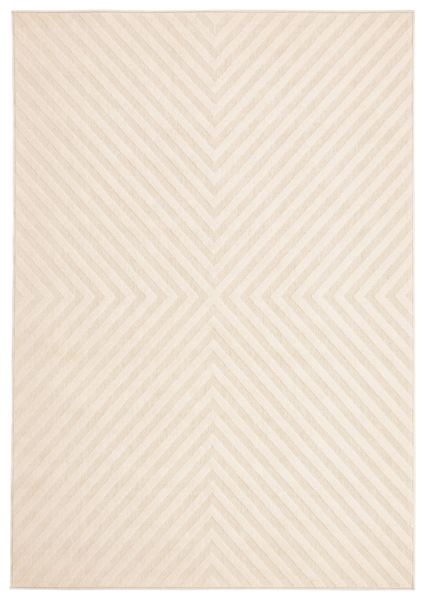 ECARPETGALLERY 351428 Milan 4 x 6 (ft) Polypropylene Ivory Rectangular Indoor/Outdoor Abstract Area rug