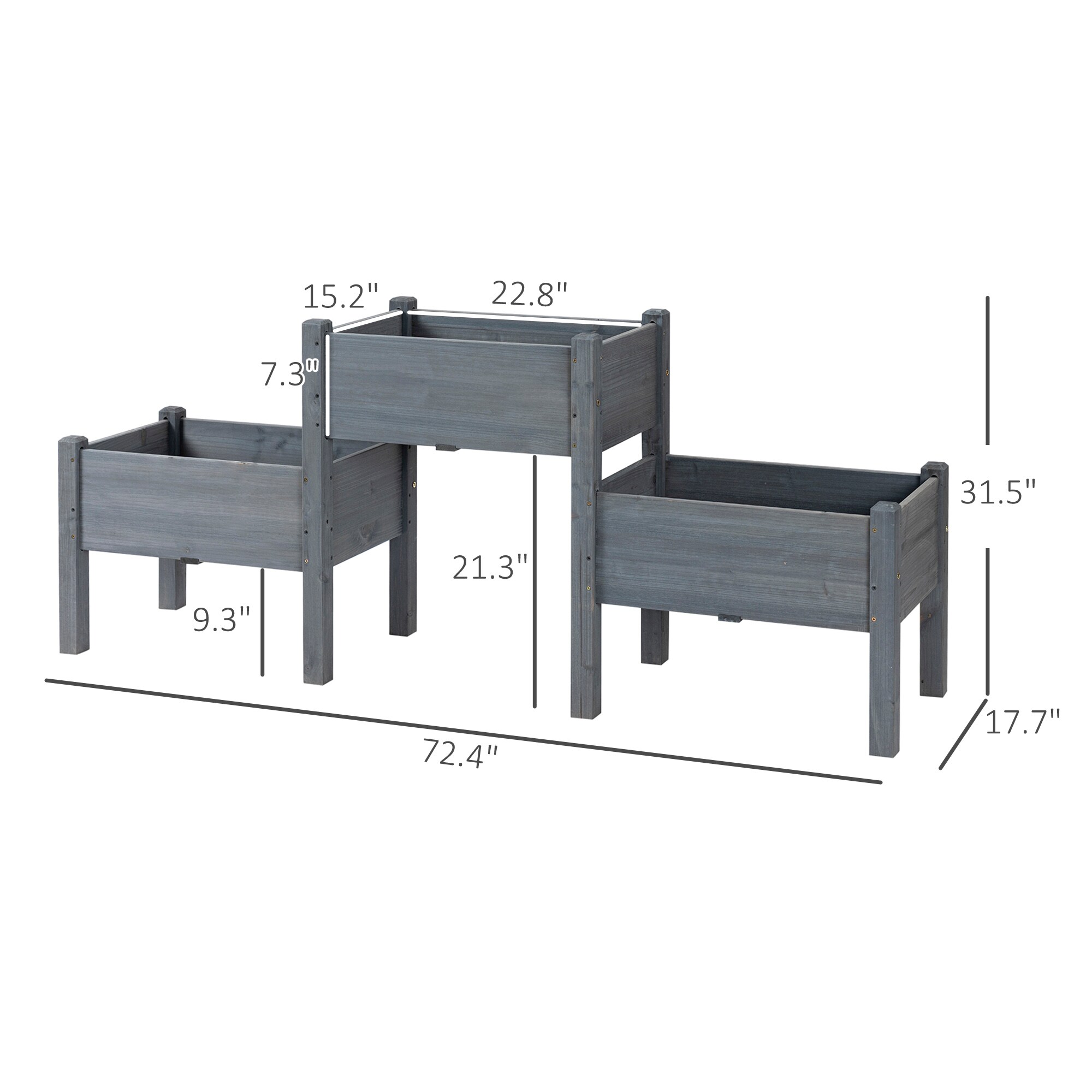 Outsunny 845-545GY Raised-Garden-Beds - View #3