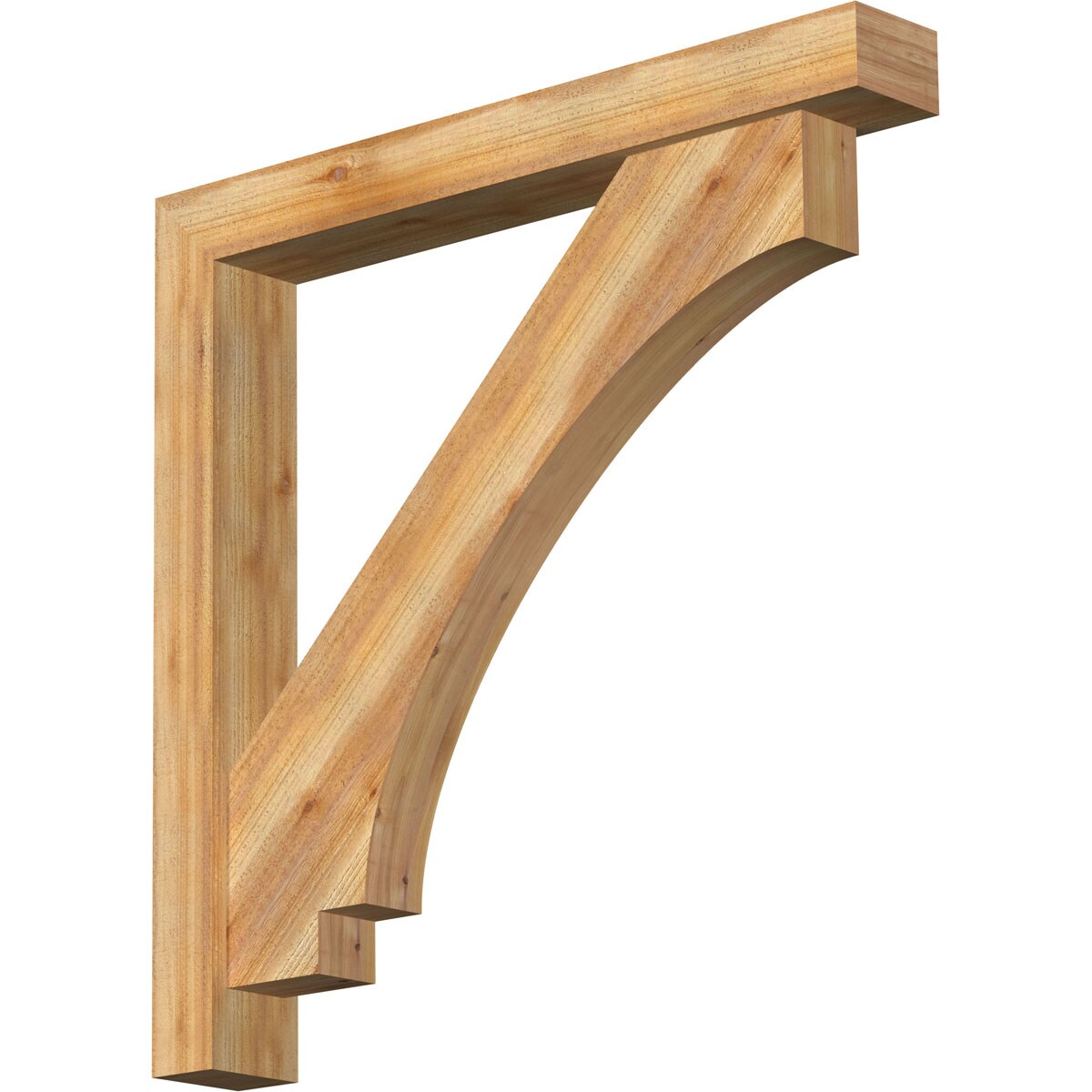 Ekena Millwork 1462662 Imperial Block Rough Sawn Bracket with Offset Brace 6-in x 44-in x 44-in Western red cedar Brown Wood Standard bracket