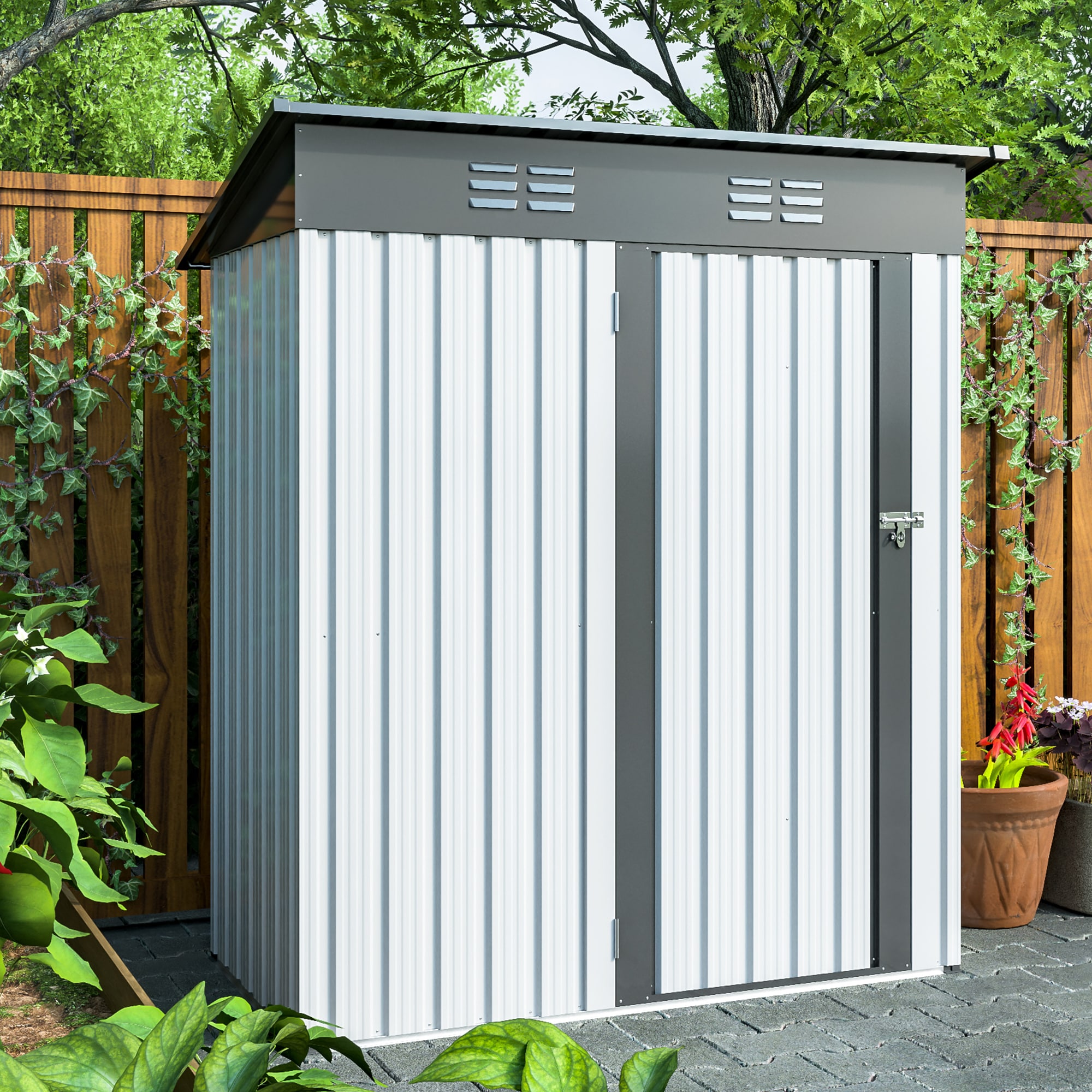 Xspracer ML-TH294W 3-ft x 5.42-ft Galvanized steel Storage Shed