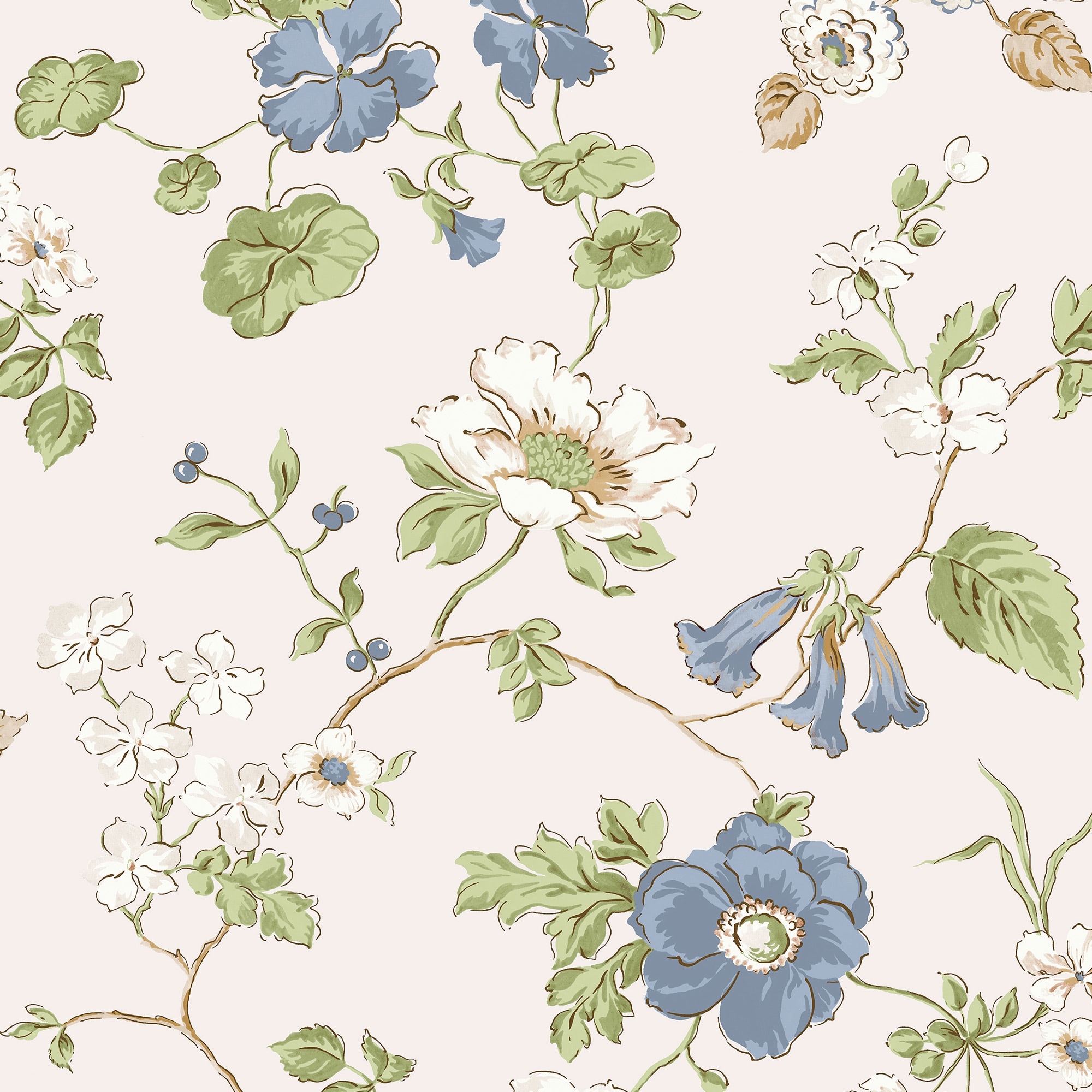 Laura Ashley Laura Ashley Pennywell Grove Chalk Blue Wallpaper