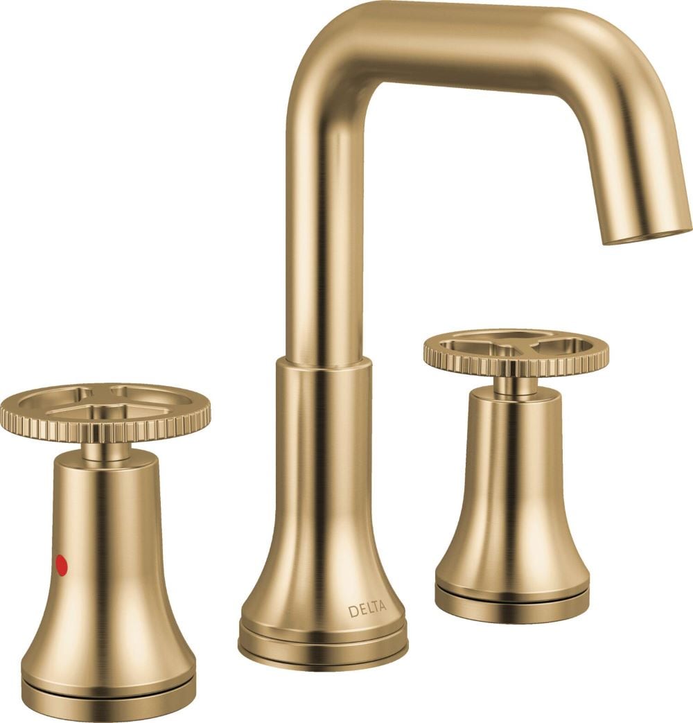 Delta 35547-CZMPU-DST Trinsic Champagne Bronze Widespread 2-handle WaterSense High-arc Commercial/Residential Handle Bathroom Sink Faucet with Drain