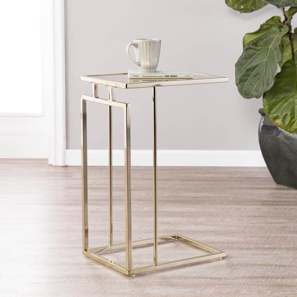 Holly & Martin Colbi Champagne/Antique Mirror Glam/Glamour End Table in ...