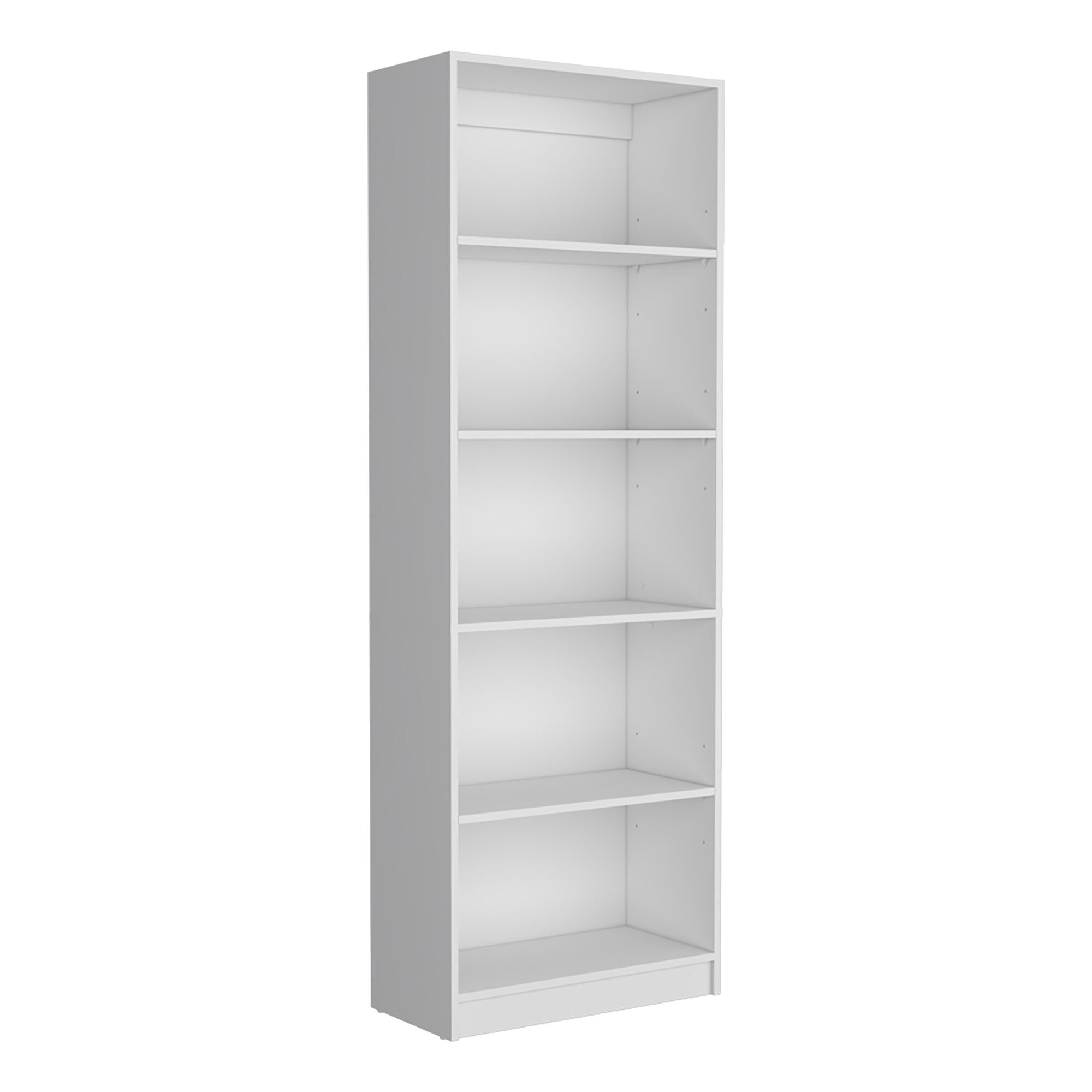 Sumyeg White Wood 5-Shelf Bookcase (24.7-in W x 71.1-in H x 11.7-in D ...