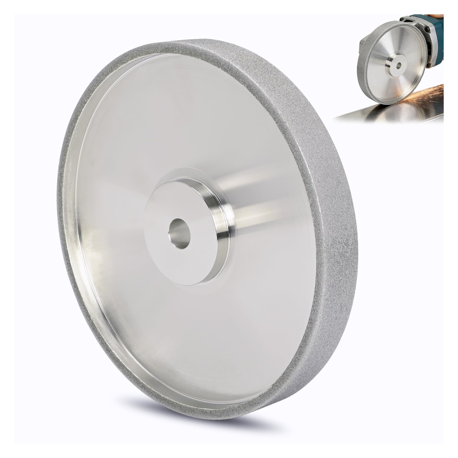 Ahfiwaso  CBN Grinding Wheel 8 Inch 180 Grit 1 Inch Wide 5 8 Inch Arbor for Bench Grinder Sharpening HSS Woodturning Lathe Tools Chisels