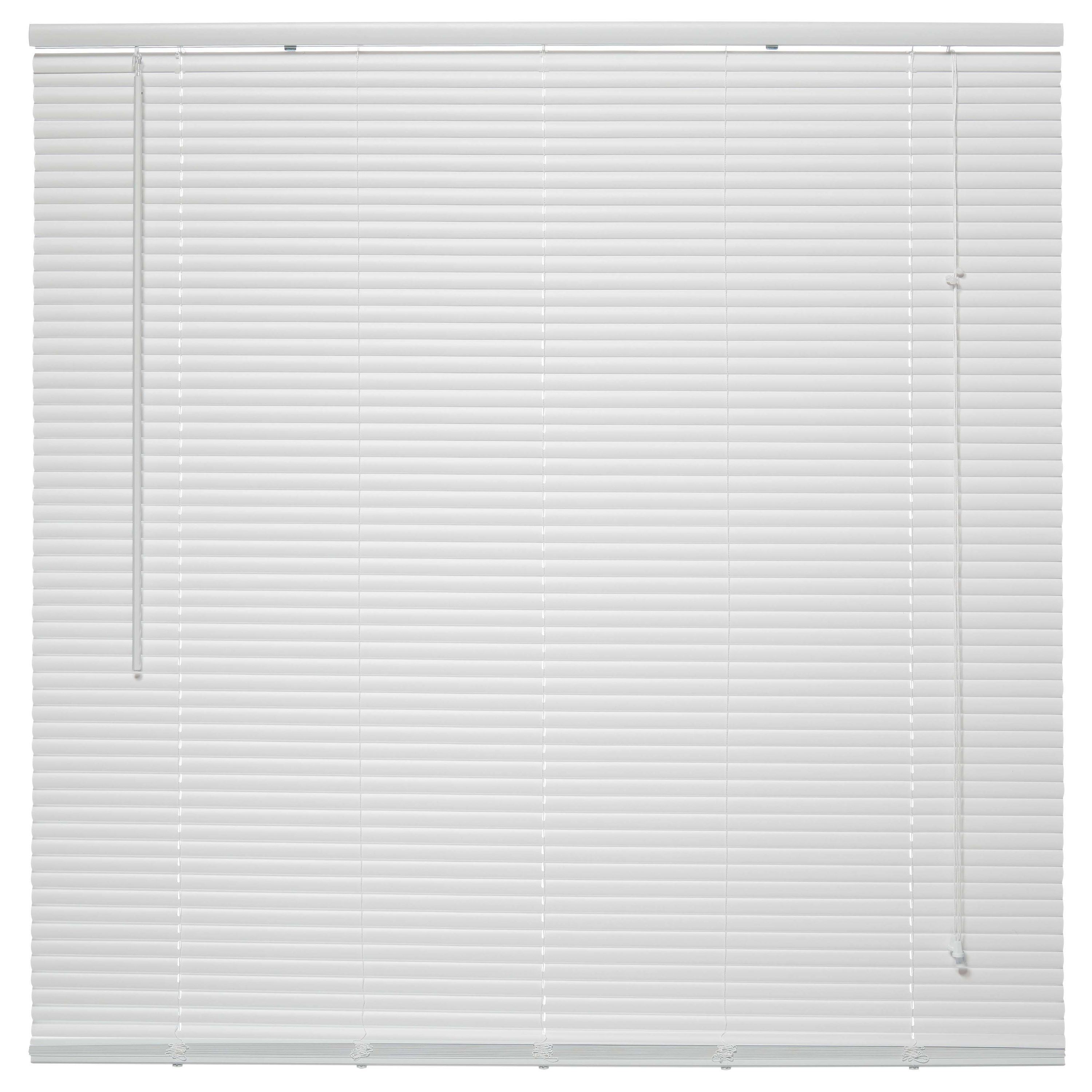 Project Source CDMF5464A-51 1-in Slat Width 51-in x 64-in Corded White Vinyl Light Filtering Mini Blinds