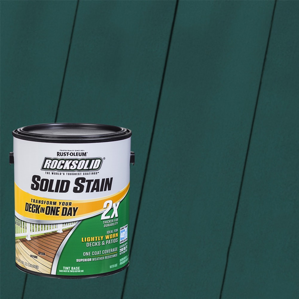 Rust-Oleum 319787T RockSolid 2X Solid Stain Pre-Tinted Tile Green Solid Exterior Wood Stain and Sealer in One ( 1-gallon )