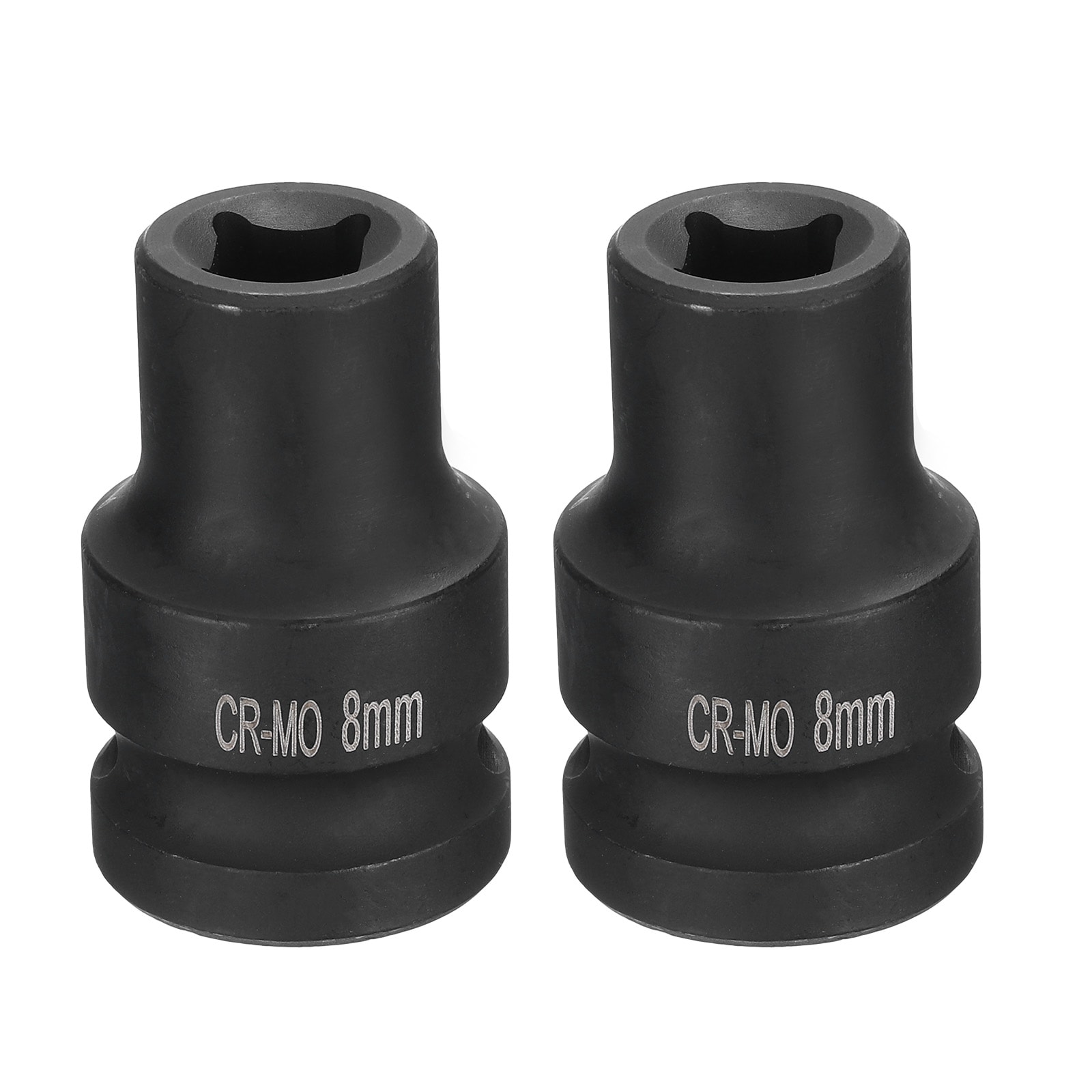 Harfington 2pcs 4 Point Square Socket 1/2 Inch Drive 8mm Metric Square Impact Socket CR-MO Blackening Standard Wheel Sockets Pneumatic Socket Tool for Auto Repair Mechanical Maintenance Home Use #S26040900UX5467
