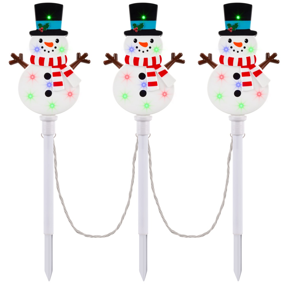 Gemmy Orchestra of Lights 3-Marker Multicolor Snowman Christmas Pathway  Markers in the Christmas Pathway Markers department at