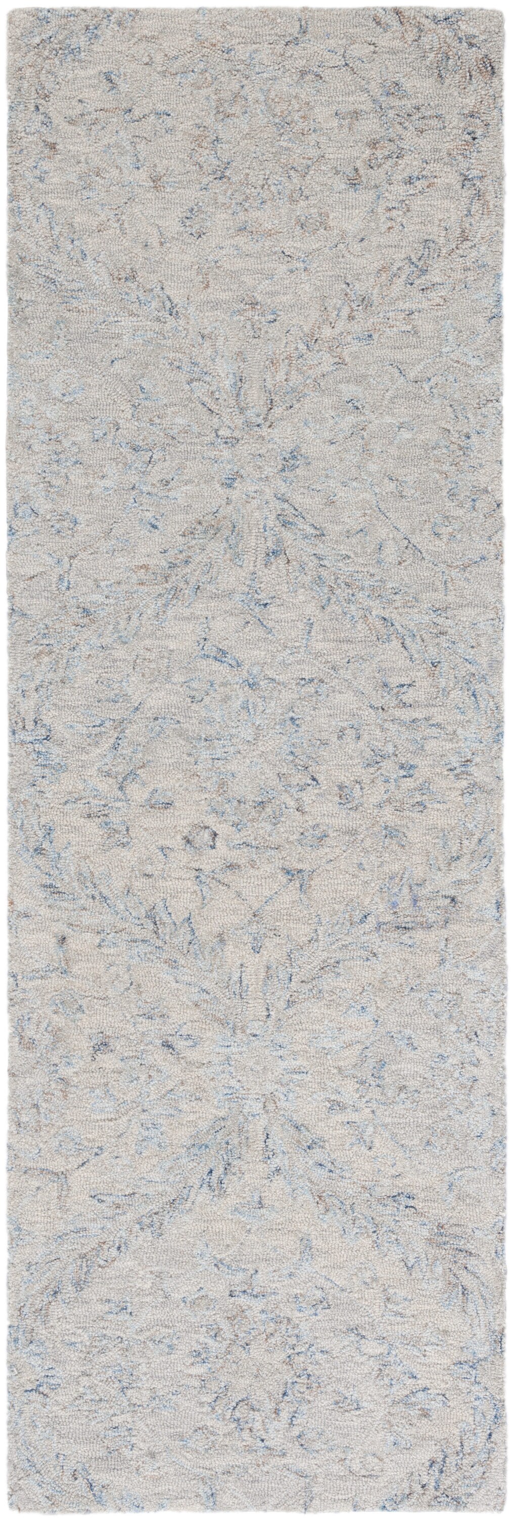 Handmade Gray Wool Tufted Non-slip Rug, 27" x 7"