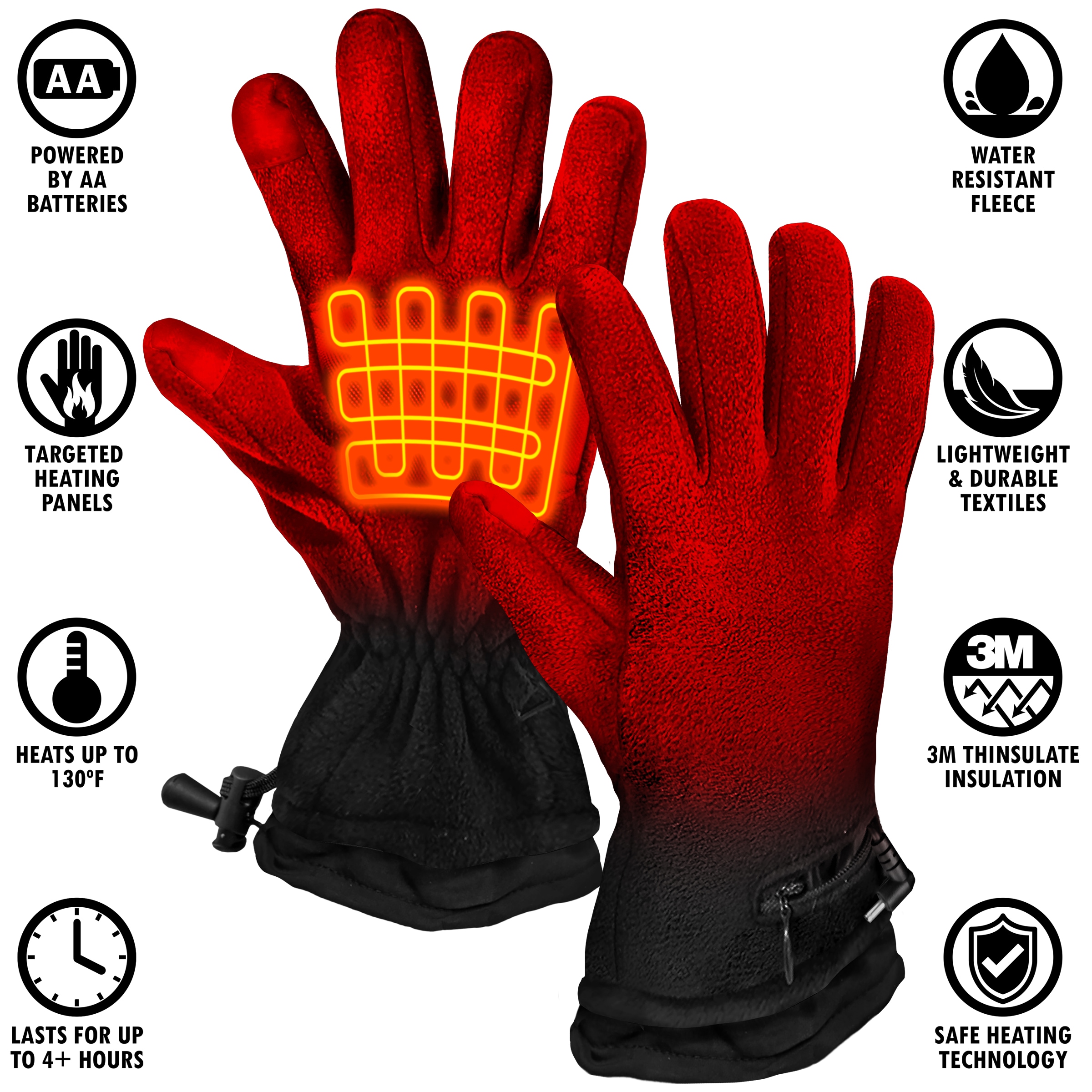ActionHeat One Size Fits Most Black Polyester Gloves in the Work