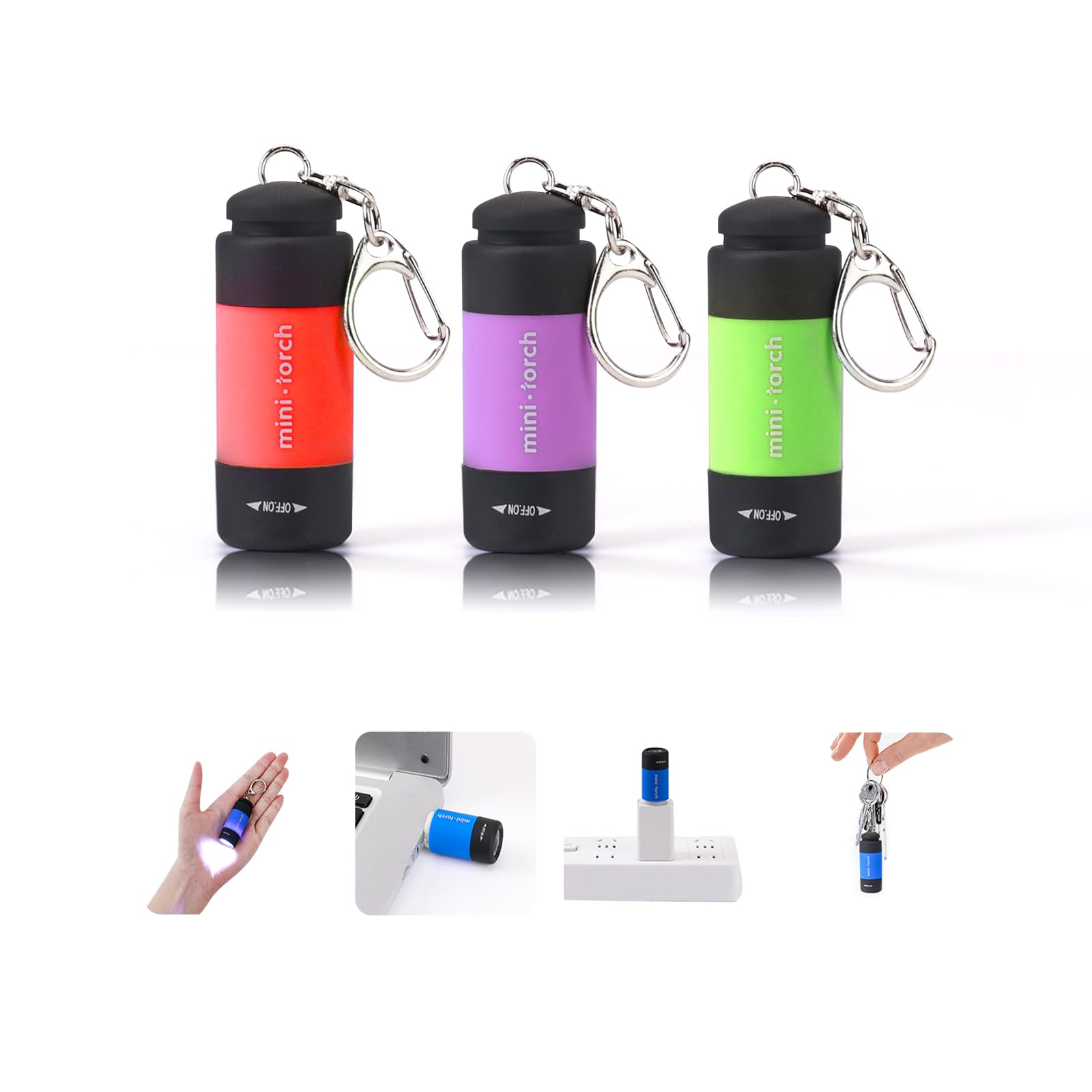 Justincity Mini Keychain Flashlights USB renewable power Small LED Flashlight Torches for Kids Adult Hiking Camping Waterproof Pocket Flashlights #LJT0804J378