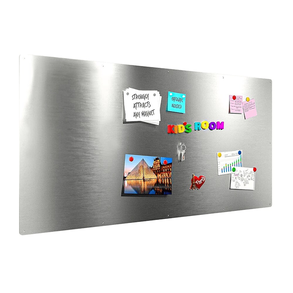 DiamondLife 33.5 in x 44.5 in Brushed Stainless Steel Magnetic Wall Board