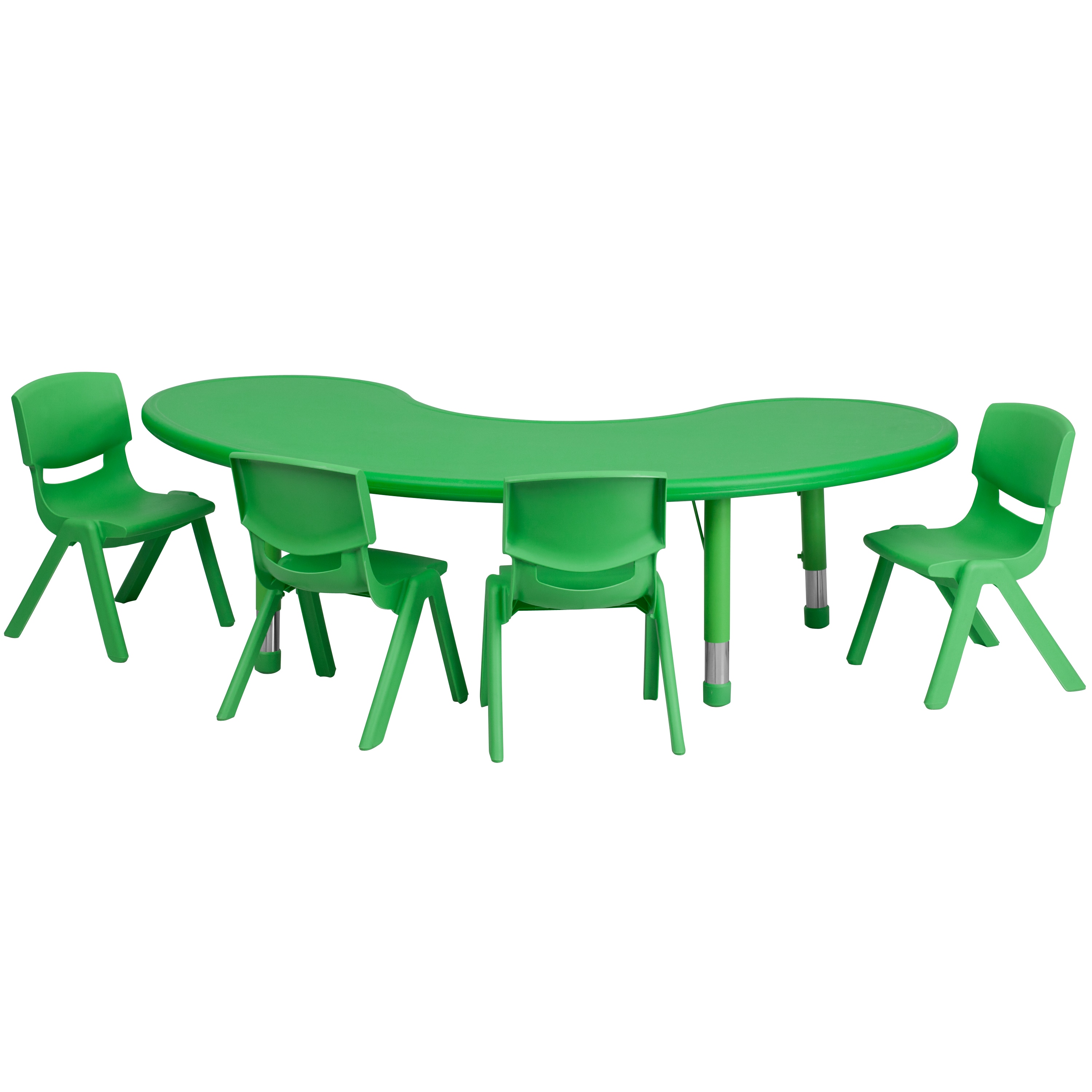 Flash Furniture 847254052955 Green Half-round Kid's Play Table ( Set of 4 Chairs)