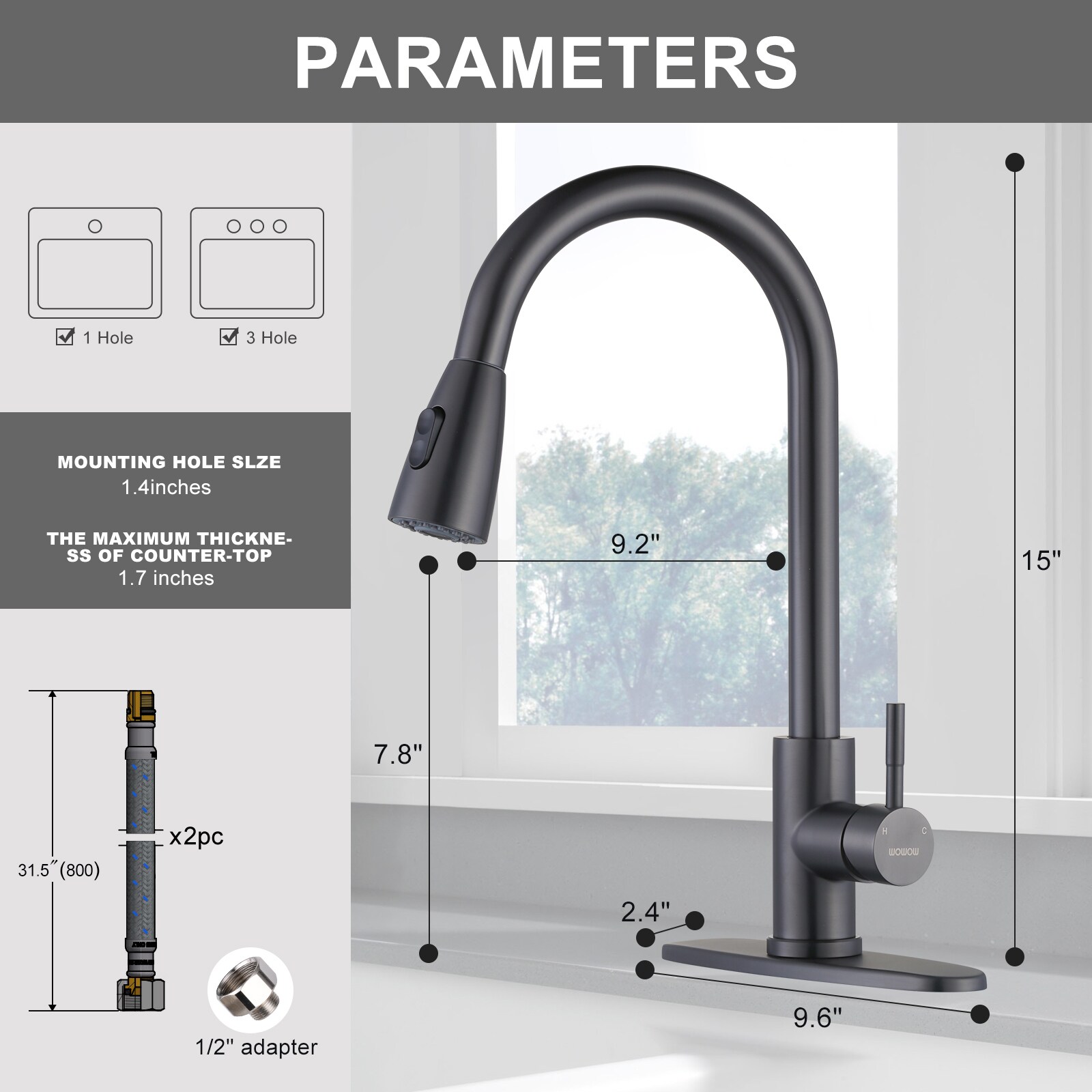 WOWOW 2310301V-LW Kitchen-Faucets - View #7