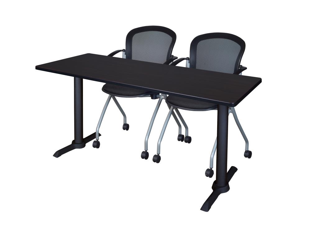 Regency MTRCT6024MW23BK Training Brown 4-Person Training Table (60-in W x 29-in H)