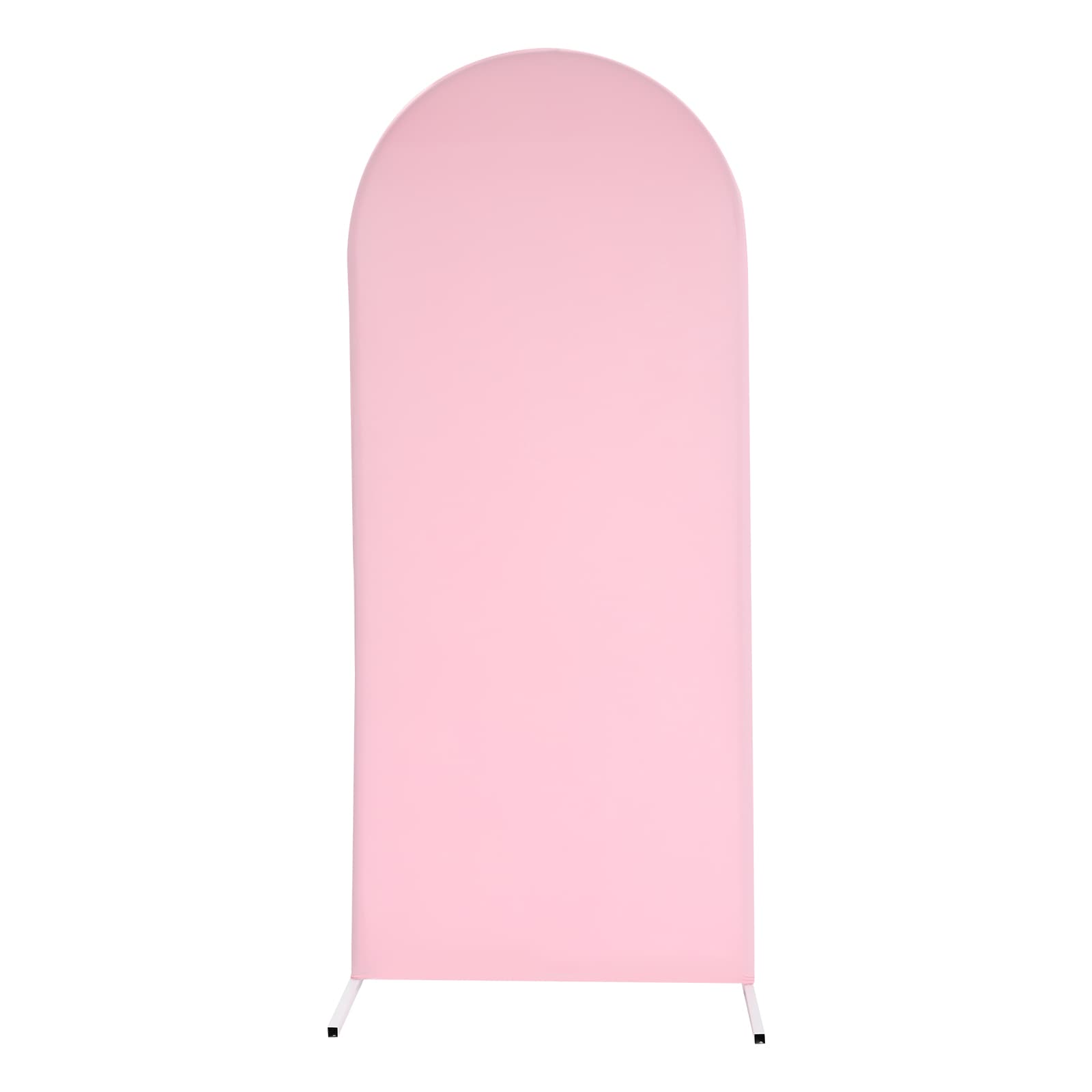 CNCEST YLJHKT-001800 2.62-ft W x 5.91-ft H Arched Pink Background with White Arch Steel Garden Arbor