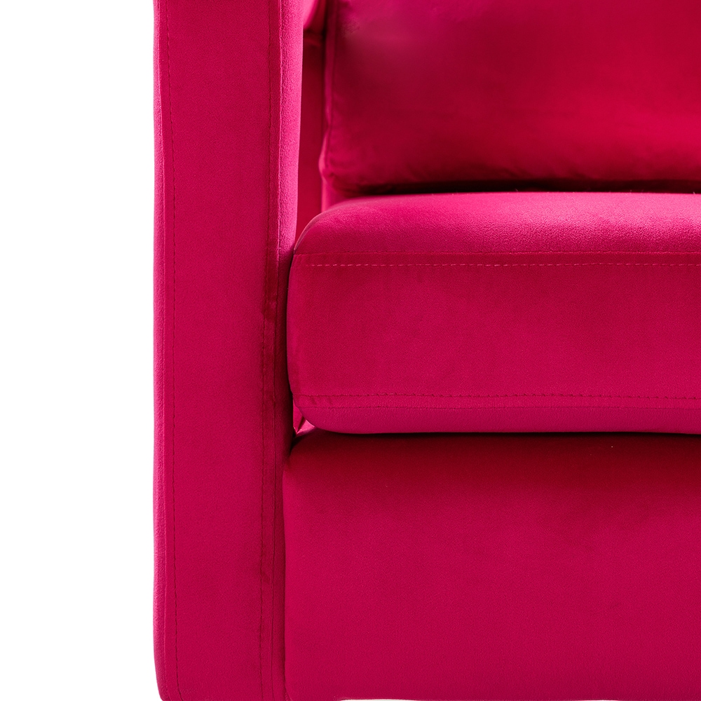 Fuchsia Velvet Accent Chair with Gold Metal Legs