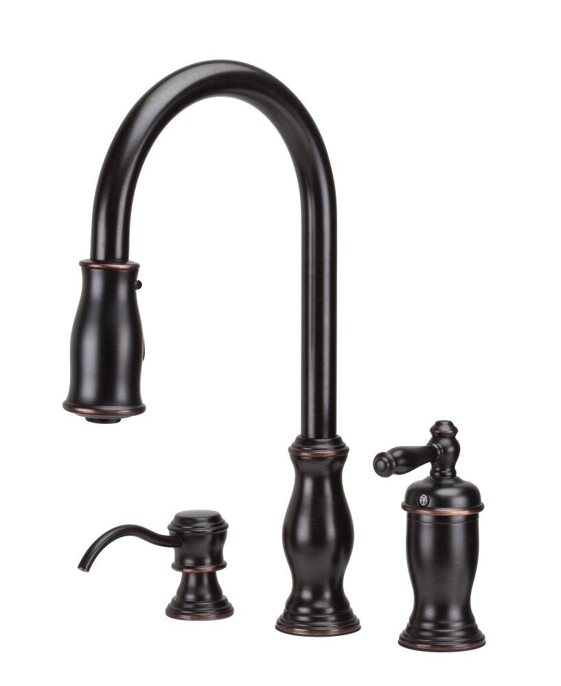 Pfister Hanover Tuscan Bronze 1 Handle Deck Mount Pull Down Handle Kitchen Faucet In The Kitchen Faucets Department At Lowes Com