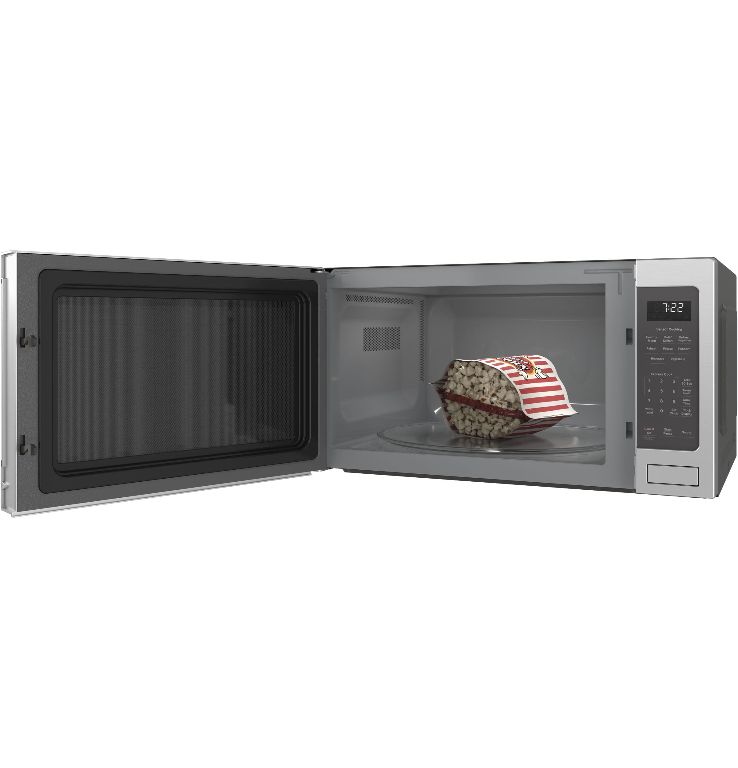 GE PEB2060SMSS 2.0 cu. ft. Countertop Microwave Oven with 1200 Watts, 6  Sensor Settings, 10 Power Levels, 16 Inch Turntable and ADA Compliant:  Stainless Steel