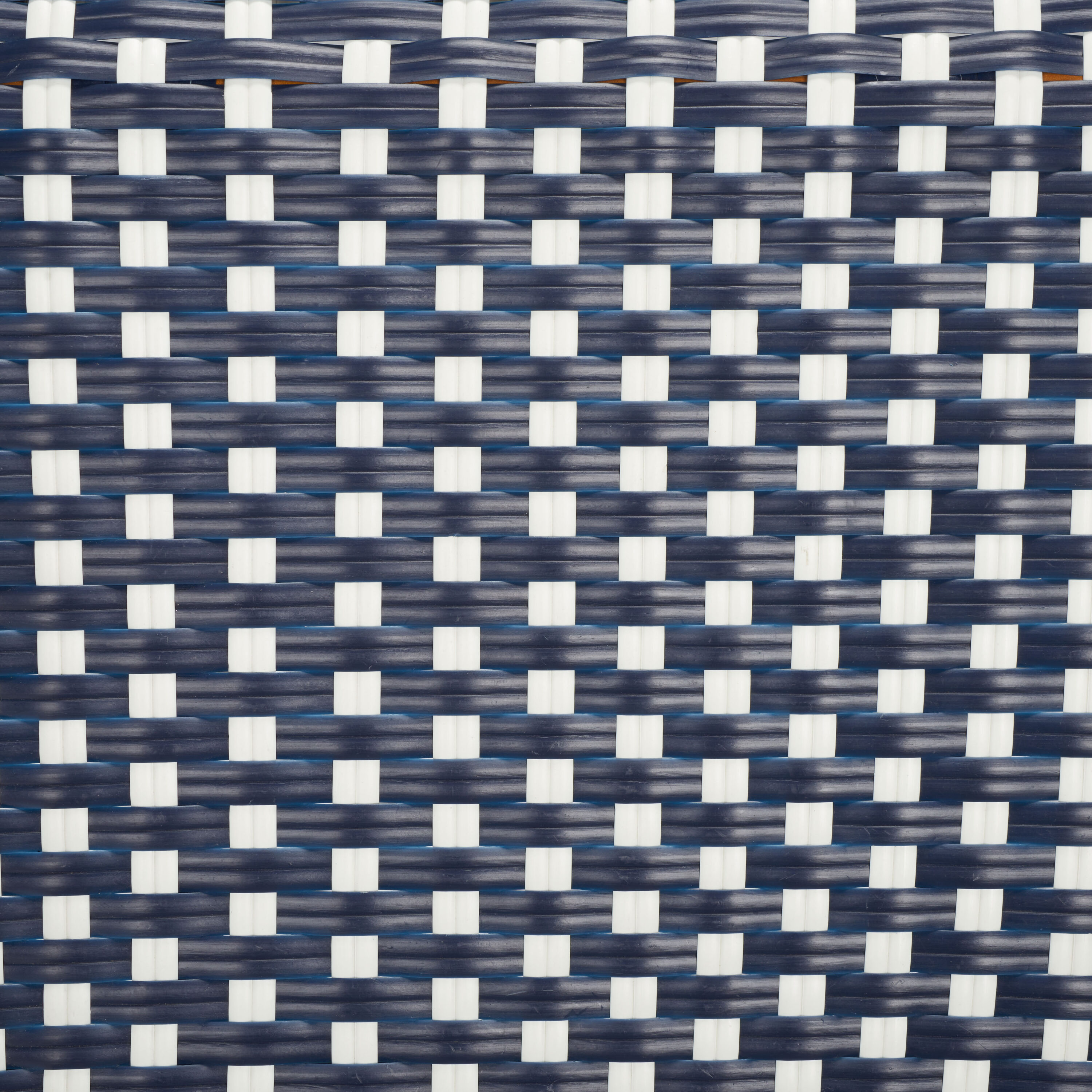 Navy and White Wicker Outdoor Armchair Set of 2