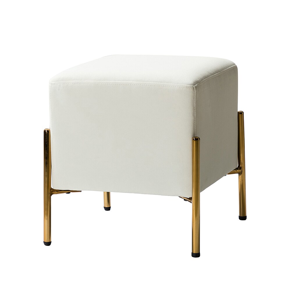 14 Karat Home OTDT0217-IVORY Aguilar Ottoman IVORY