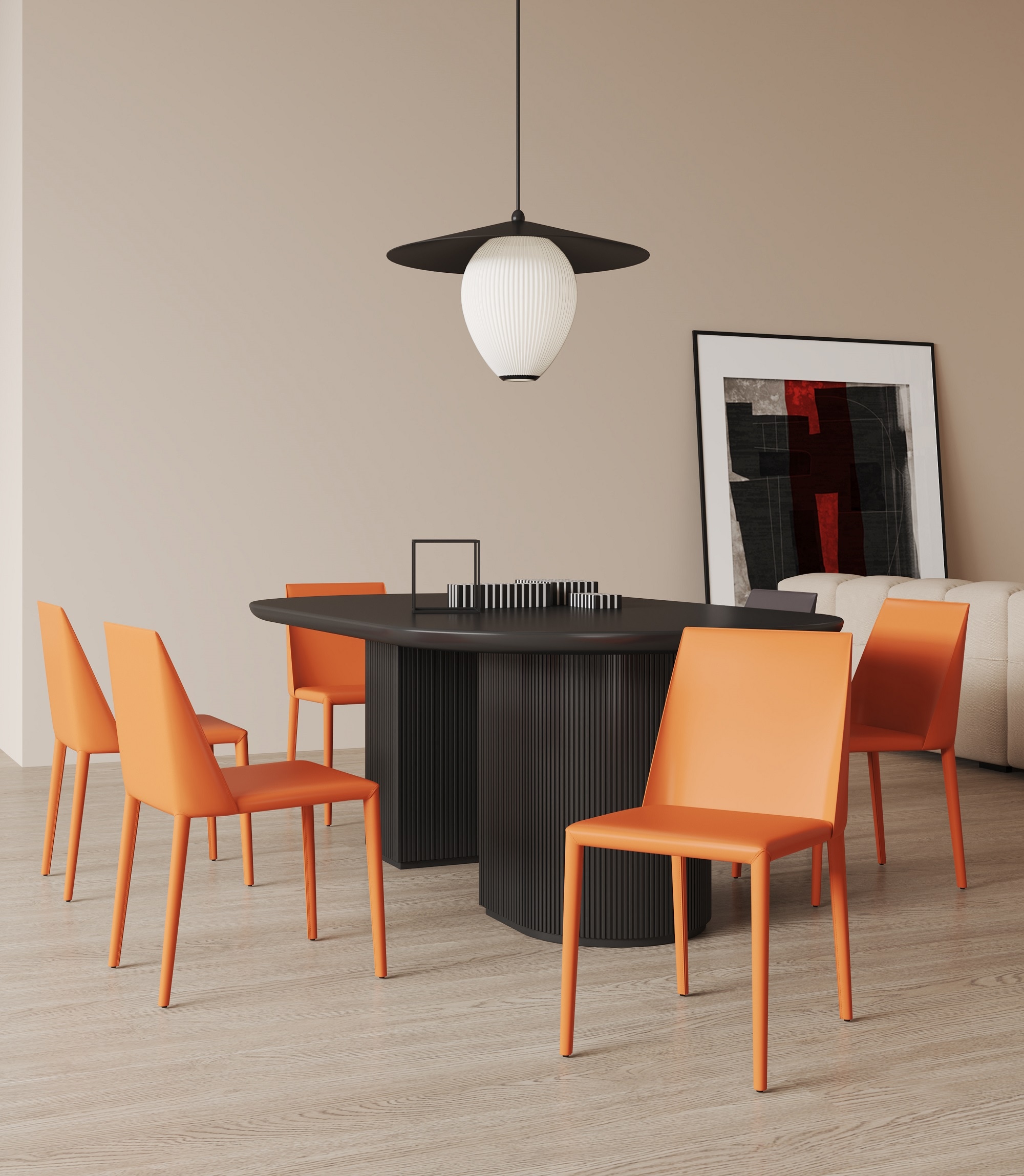 Manhattan Comfort 2-DC032-CO Set of 2 Contemporary/Modern Upholstered Dining Side Chair (Metal Frame)