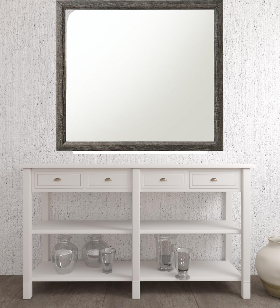 Weathered Gray Full Length Wood Framed Mirror
