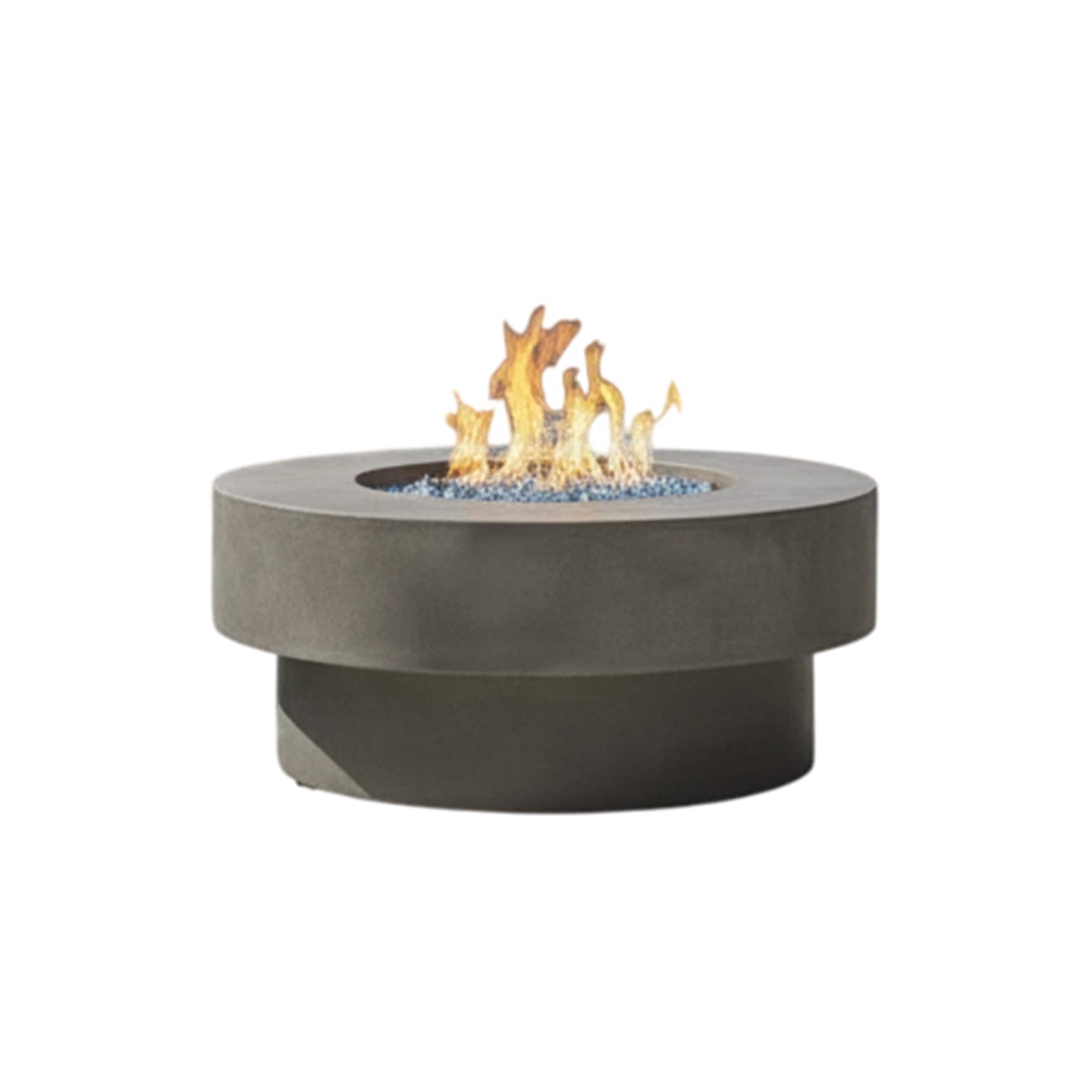 Bybafun 33.46-in W 50000 Maximum BTUs Iron Round Liquid propane Fire pit table