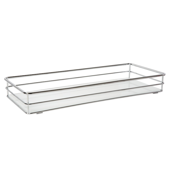 Elle Decor Chrome Metal Vanity Tray In The Bathroom Accessories Department At Com - Chrome Accessories Home Decor