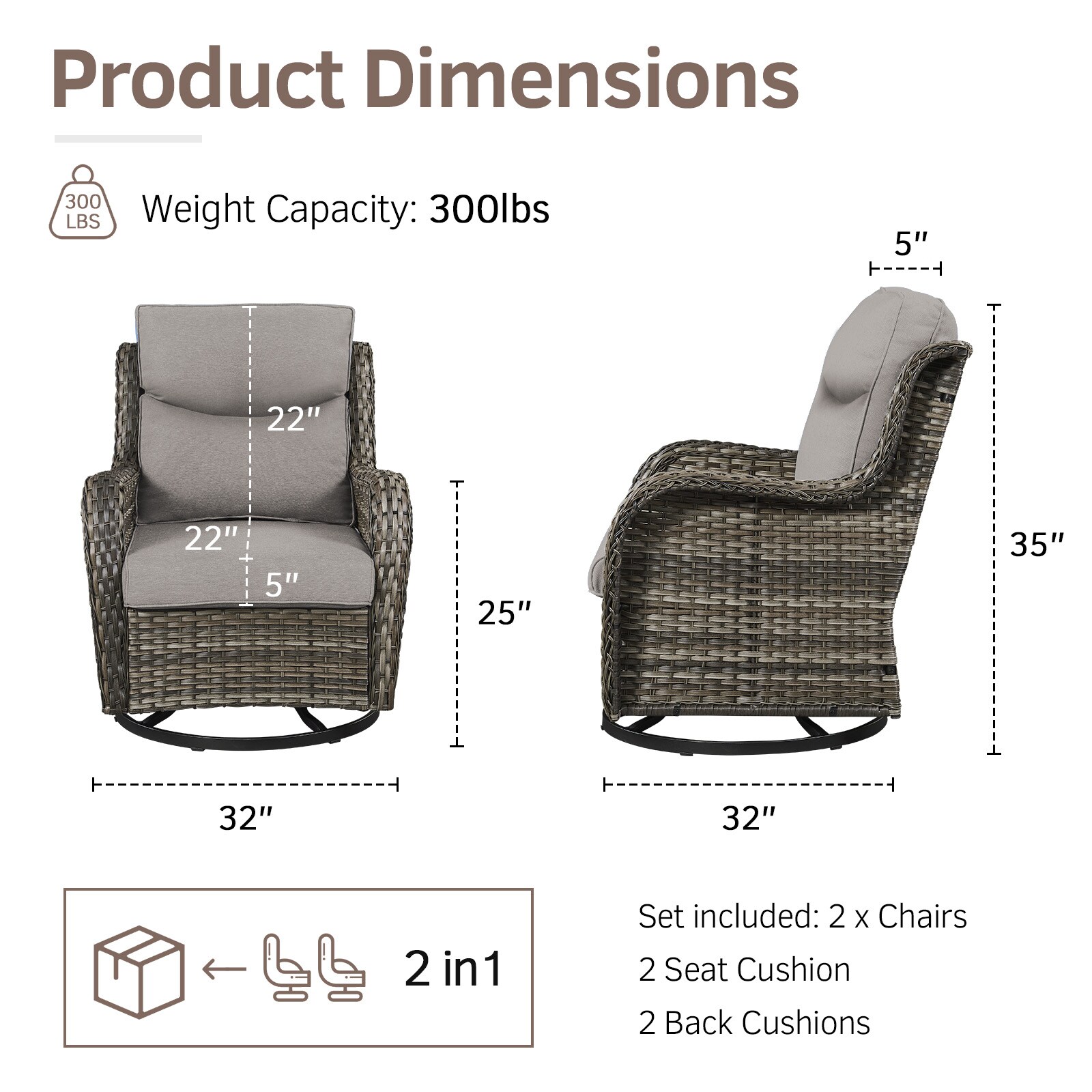 Jeehope PA024-2XL Patio-Conversation-Sets - View #8
