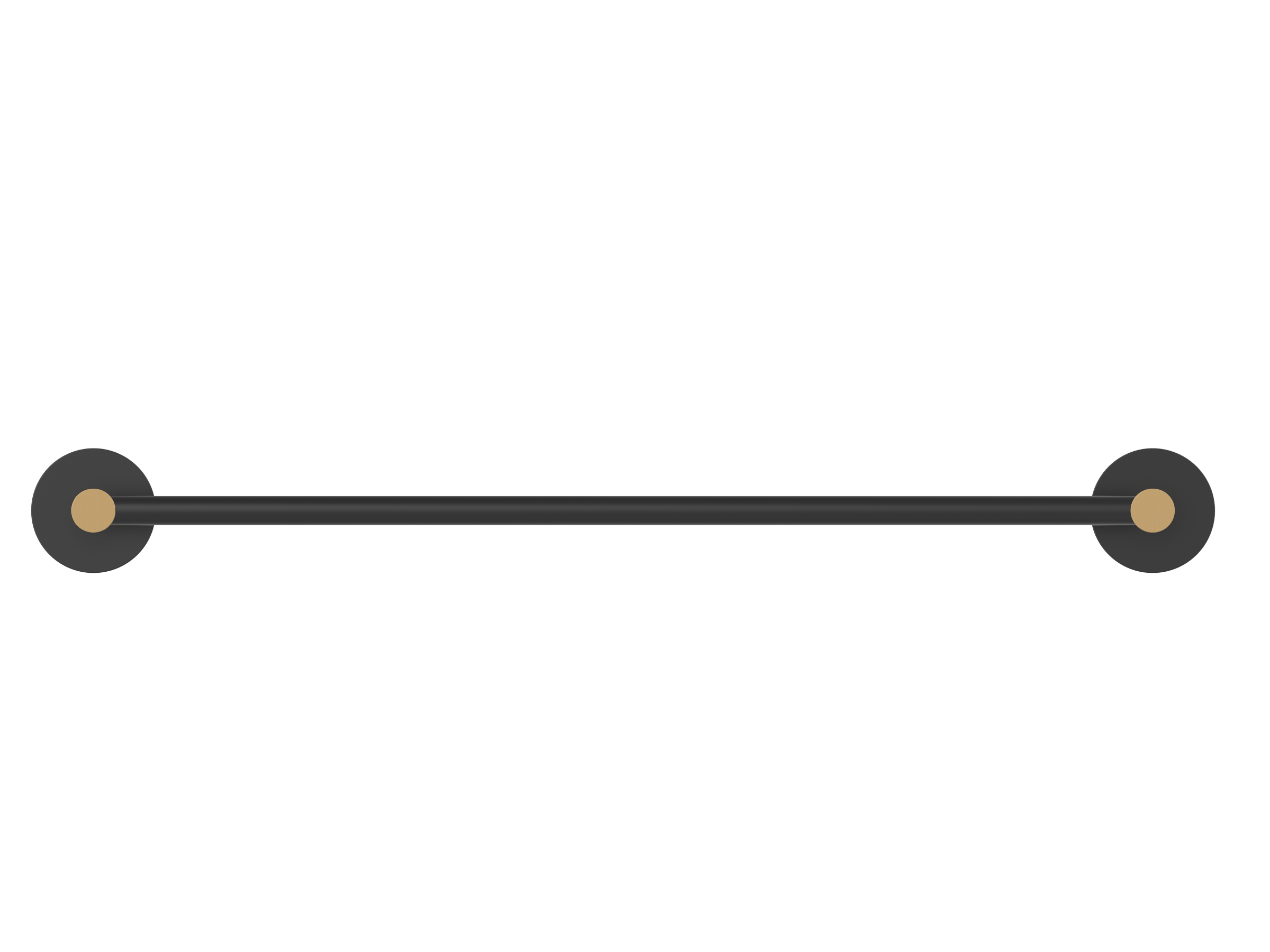 allen + roth 20163-019068 18-in Matte Black and Brushed Gold Wall mount Single Towel Bar