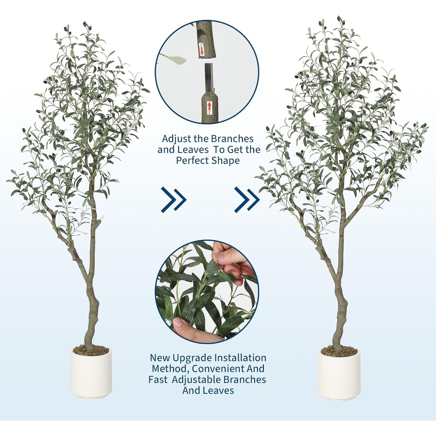 Garvee 6 ft Artificial Olive Tree with Realistic Wood Faux Tall Indoor ...