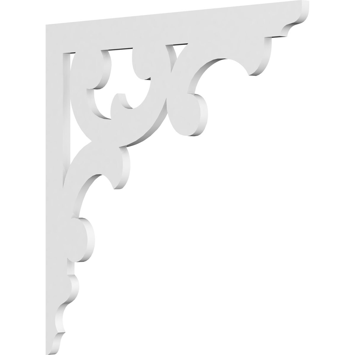 Ekena Millwork BKTP01X20X20VI Vienna 5/8-in x 20-in x 20-in Off-white PVC Standard bracket