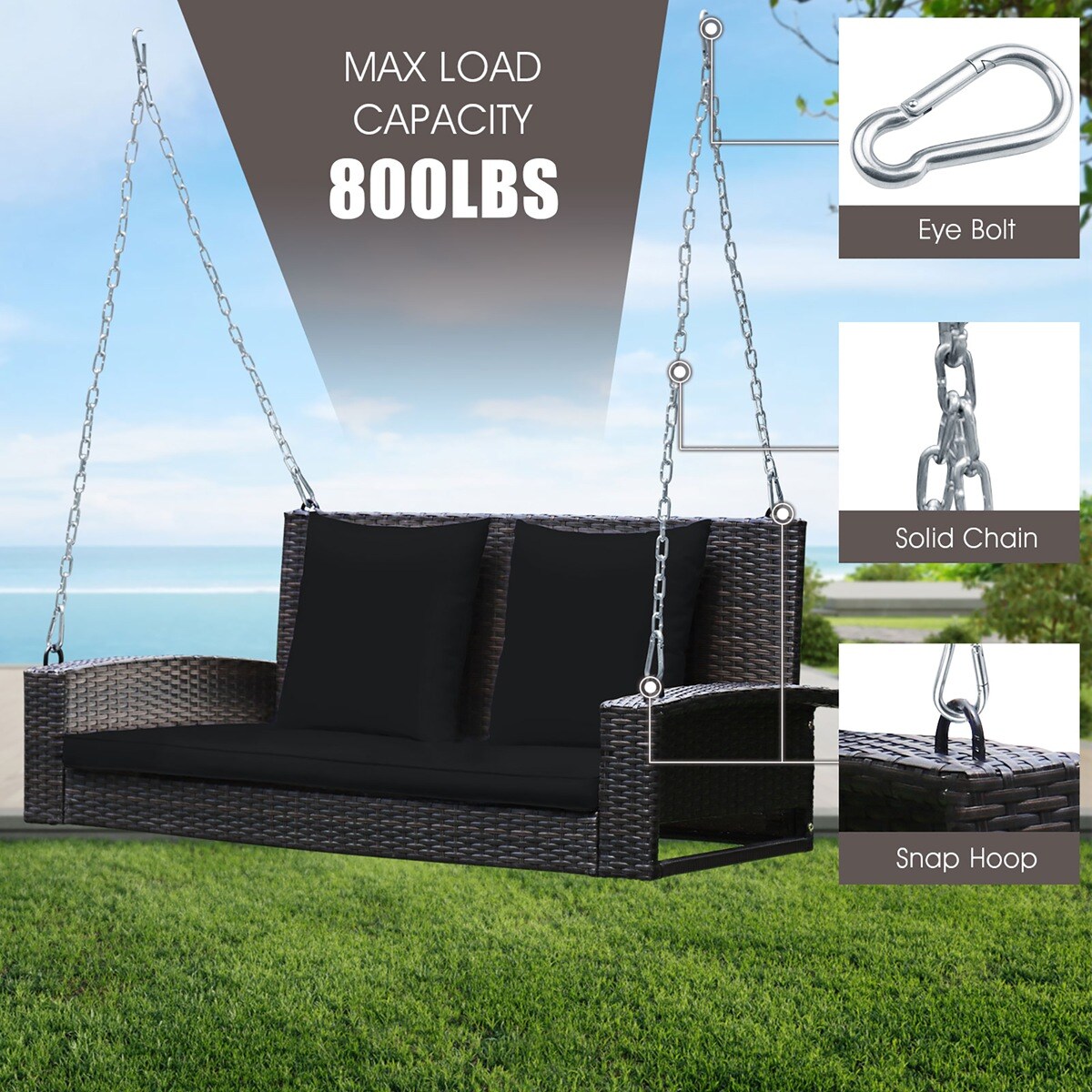 Costway HW68879DK Swing-Gliders - View #8