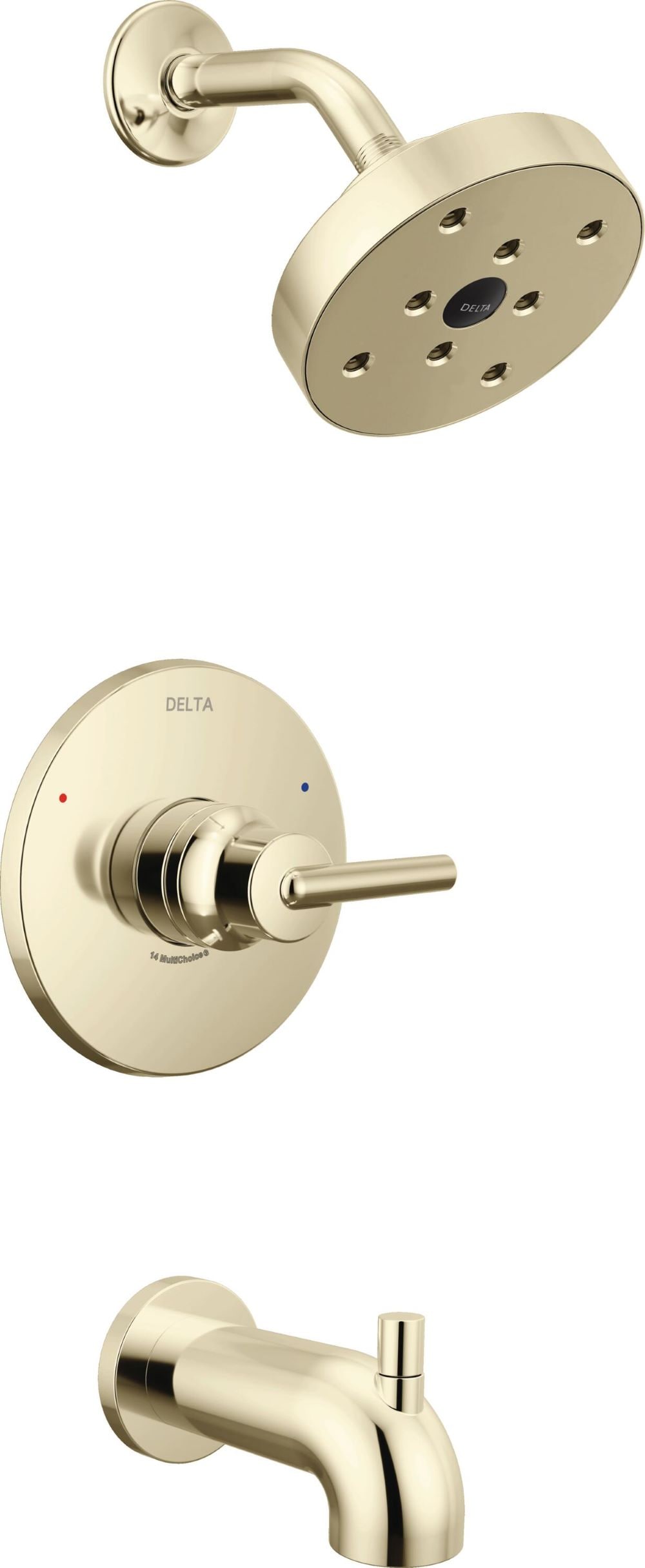 Delta T14459-PN Trinsic Polished Nickel 1-handle Single function 5.41-in Round Bathtub and shower Faucet (Valve Not Included)