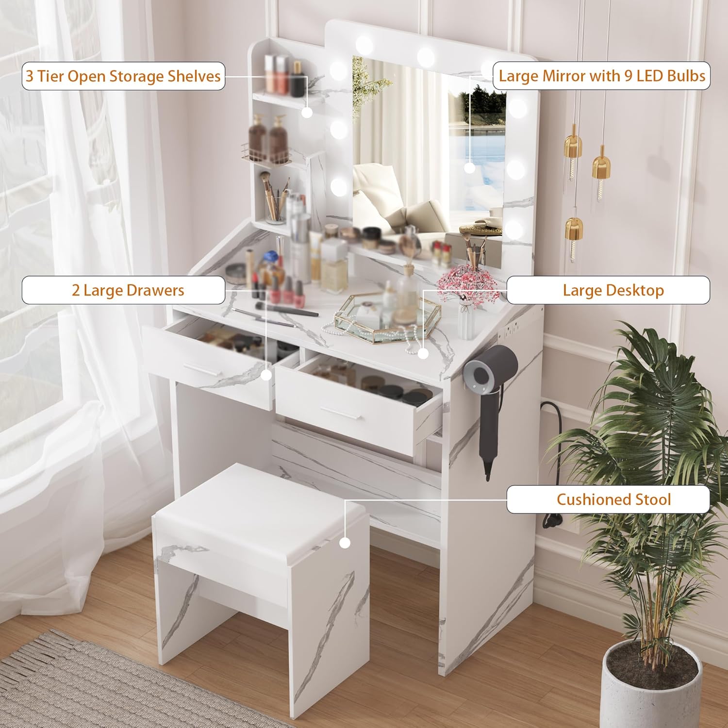 Qeetex LHF-SZT-PHO-14CEV5UY Bedroom-Vanities - View #4