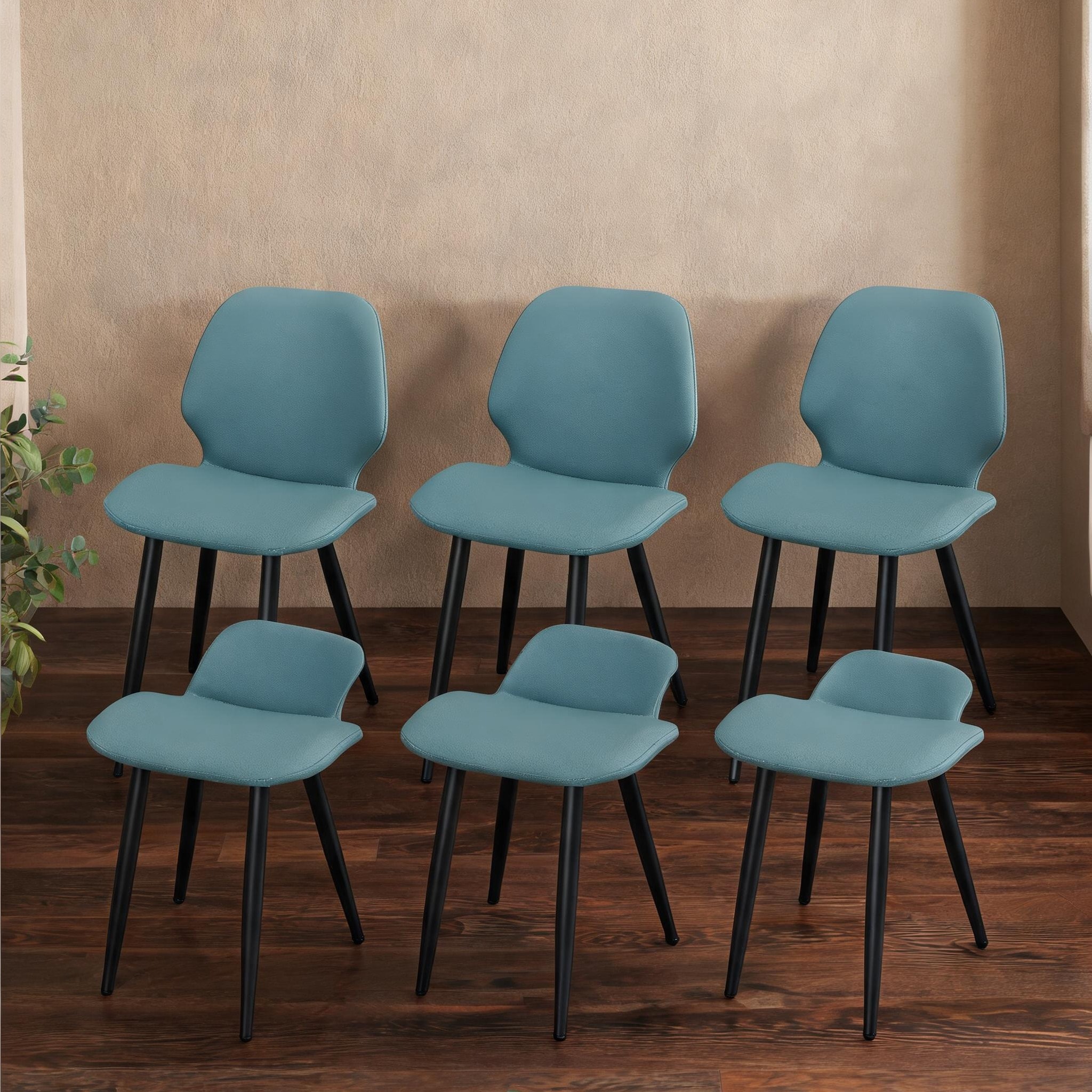 Naturefalls Shell Shape Upholstered Dining Chair Set of 6 in Green ...